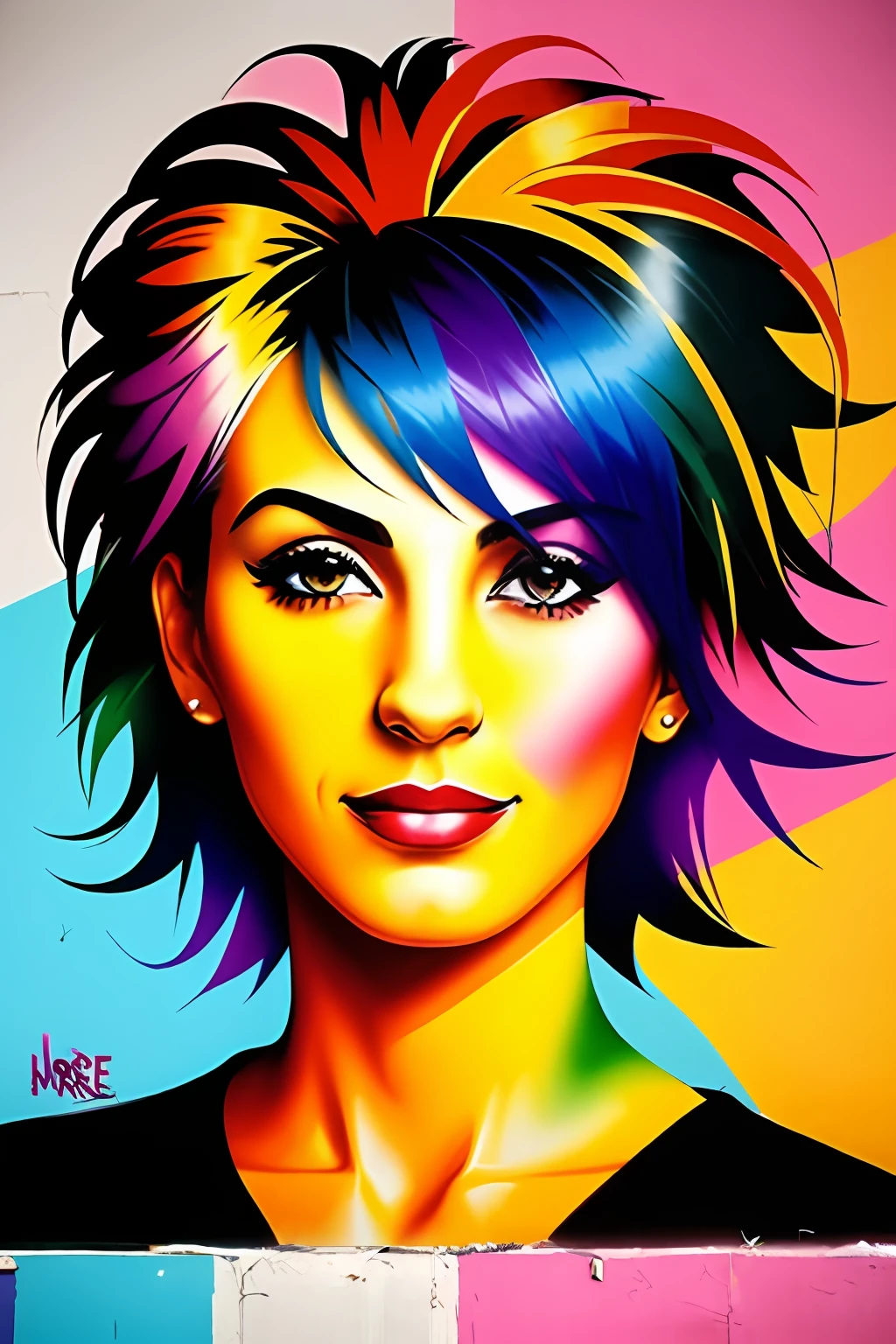 BannerGrafitti written :((Amare hair)) by eduardo Kobra ,