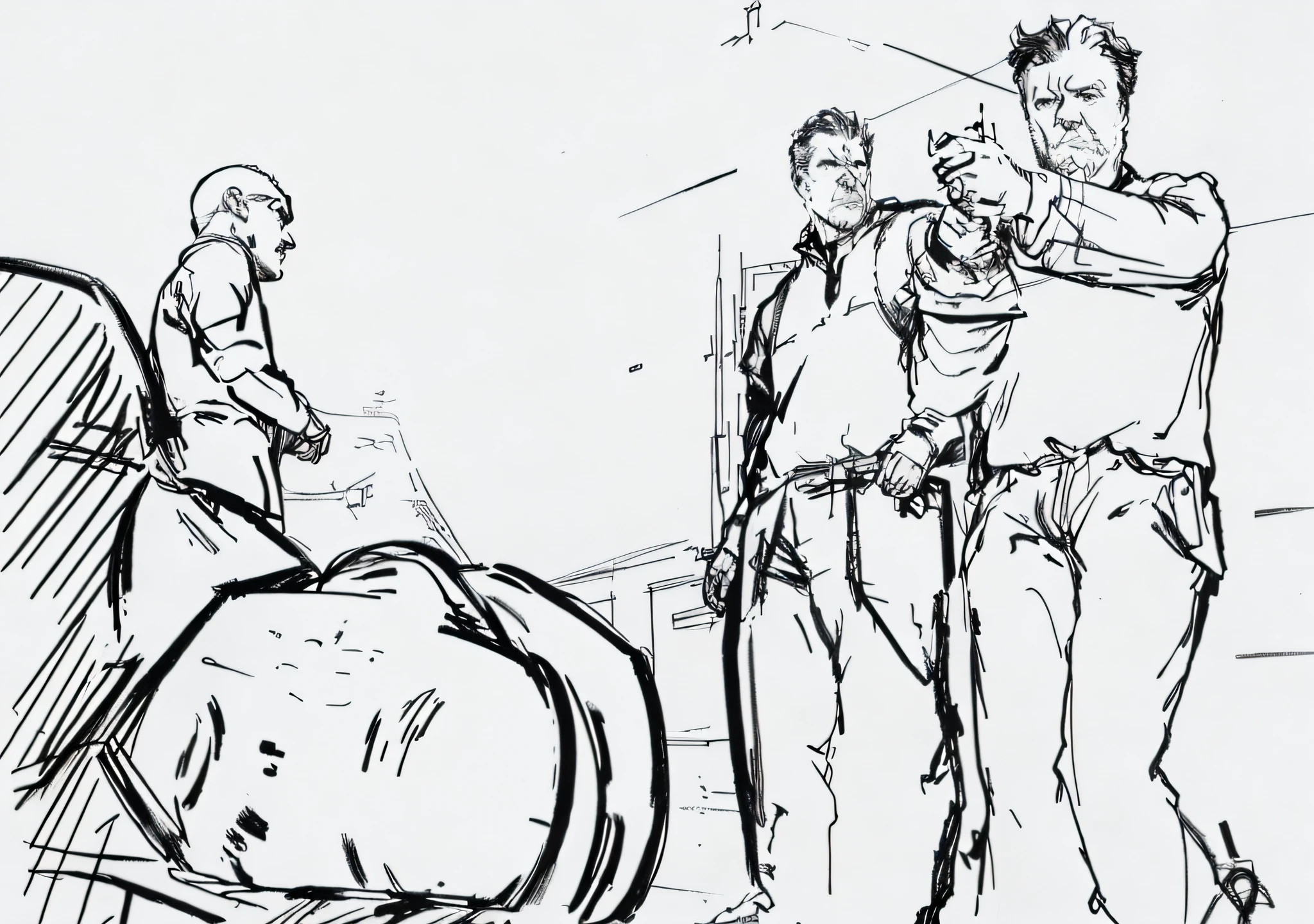 Sketch of a man sitting on the threshold of a doorway, rough sketch, rpg scene, eating out, detailed but rough, sketch, digital sketch, line sketch, full page illustration, sketch, old sketch, concept art for video game, concept piece, sketch art style, concept illustration, drawing with photoshop, scene view, exterior, concept art scene