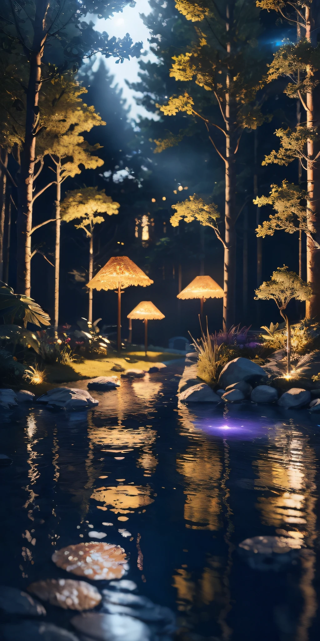 Masterpiece, best quality, (very detailed CG unified 8k wallpaper), (best quality), (best illustration), (best shadow), glowing elf with a glowing deer, drinking water in the pool, natural elements in forest theme. Mysterious forest, beautiful forest, nature, surrounded by flowers, delicate leaves and branches surrounded by fireflies (natural elements), (jungle theme), (leaves), (branches), (fireflies), (particle effects) and other 3D, Octane rendering, ray tracing, super detail , --v6