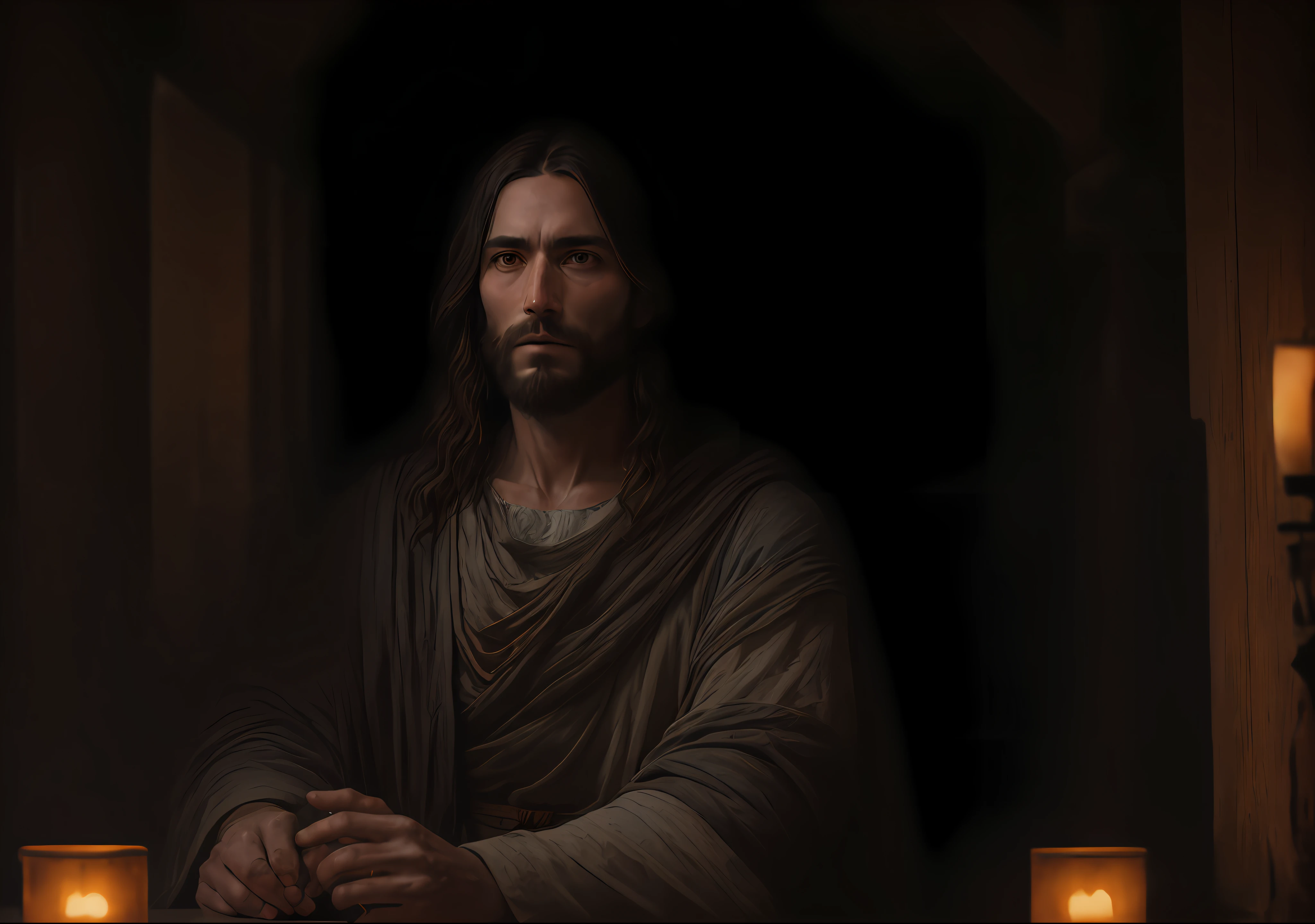 JESUS CHRIST near Noah's ark Dark photo: realistic epic, soft cinematic portrait, adobe lightroom, photographic lab, highly detailed, faded, art by Greg Rutkowski and artgerm, neutral colors: 1.2), (hdr: 1.4), (soft colors:1.2), hyperdetailed, (artstation:1.4), cinematic, warm lights, dramatic light, (intricate details:1.1), complex background, (rutkowski:0.66), (blue and orange:0.4