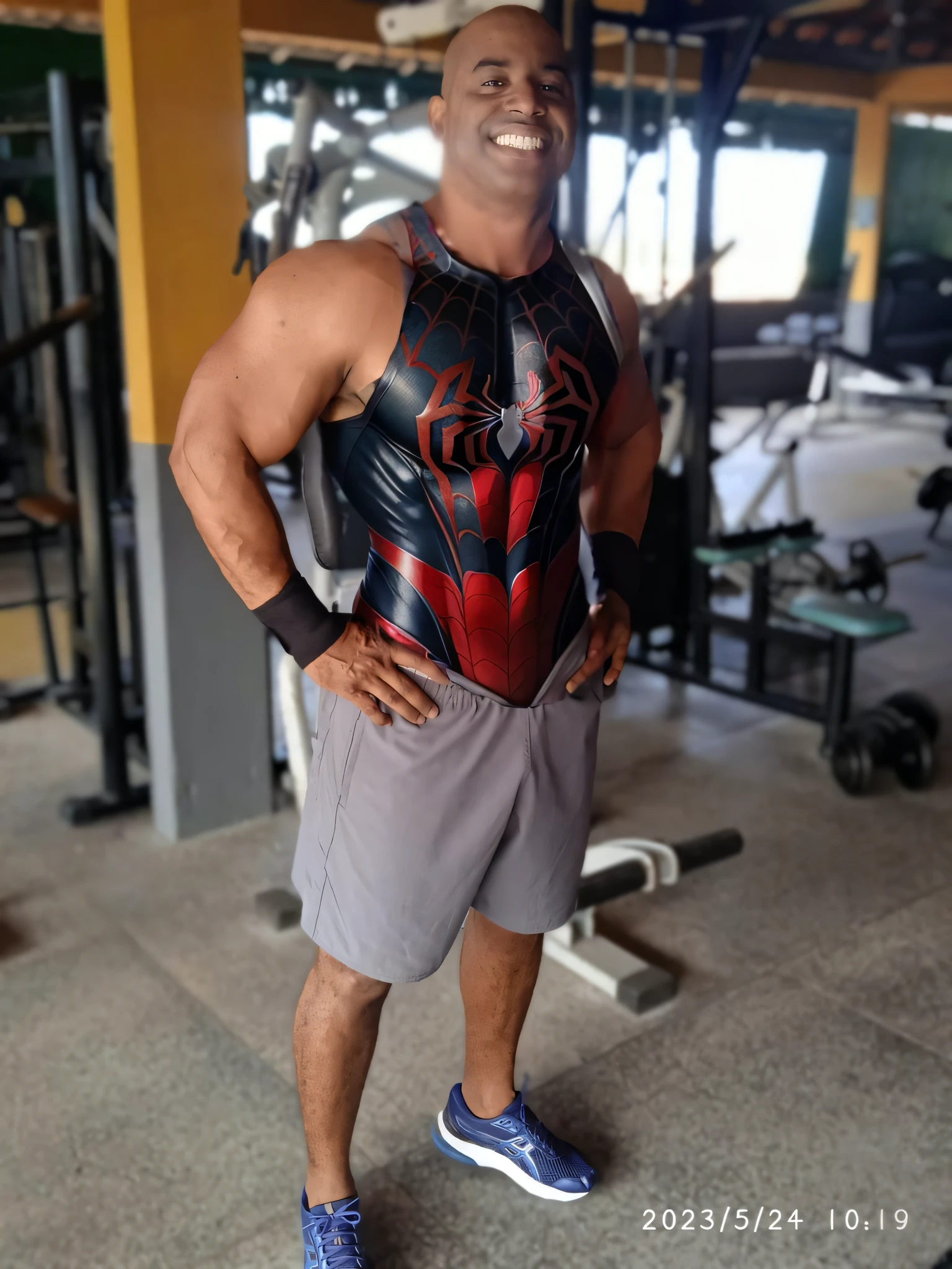 Insert spider man armor, red, tight to body, high definition, ultra detail-oriented --auto --s2