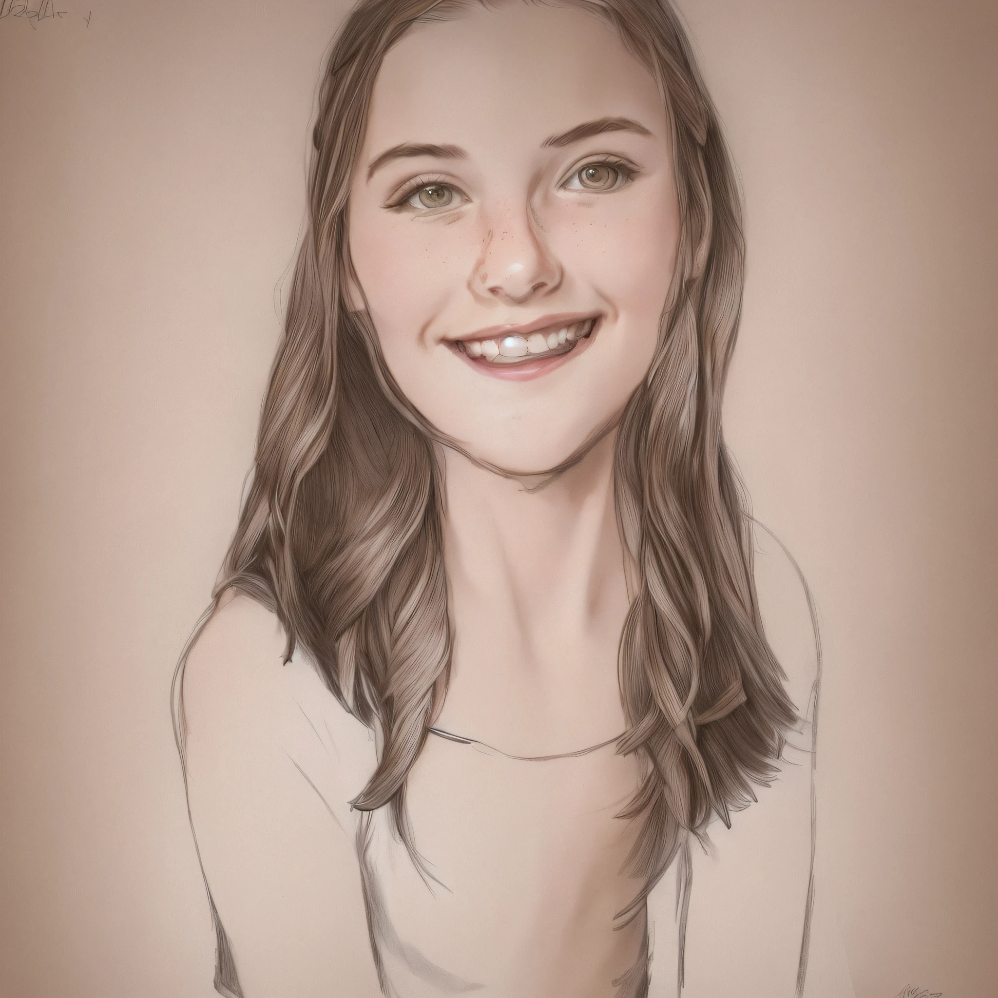 a drawing of a girl with long hair and a smile, professional portrait drawing, cartoon portrait, half body portrait, professional sketch, detailed illustration portrait, solo portrait 🎨🖌️, character portrait of me, realistic sketch, a pencil sketch, realistic self portrait, detailed portrait, cartoon drawing, with out shading, girl sketch, line art portrait, portrait drawing