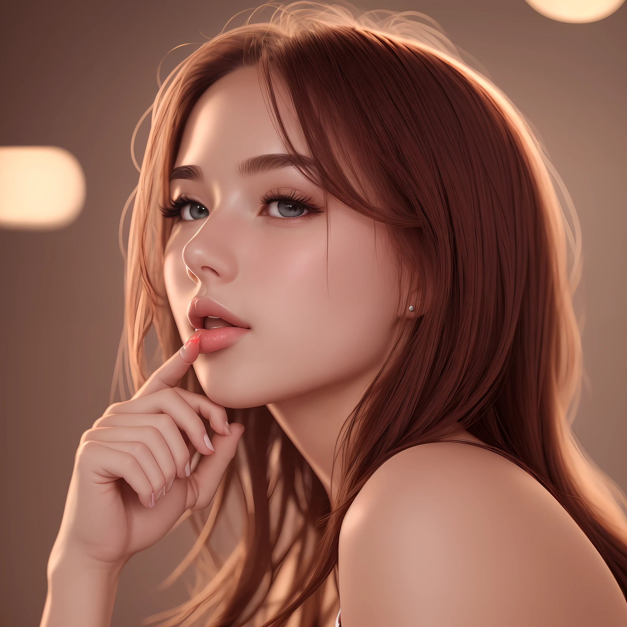 High Definition, Live Action, 8K, Red, Fresh, Beautiful Girl's Lips, Soft Light, Light Reflecting on Lips, Slightly Visible Tongue, Well-Shaped Lips --auto --s2