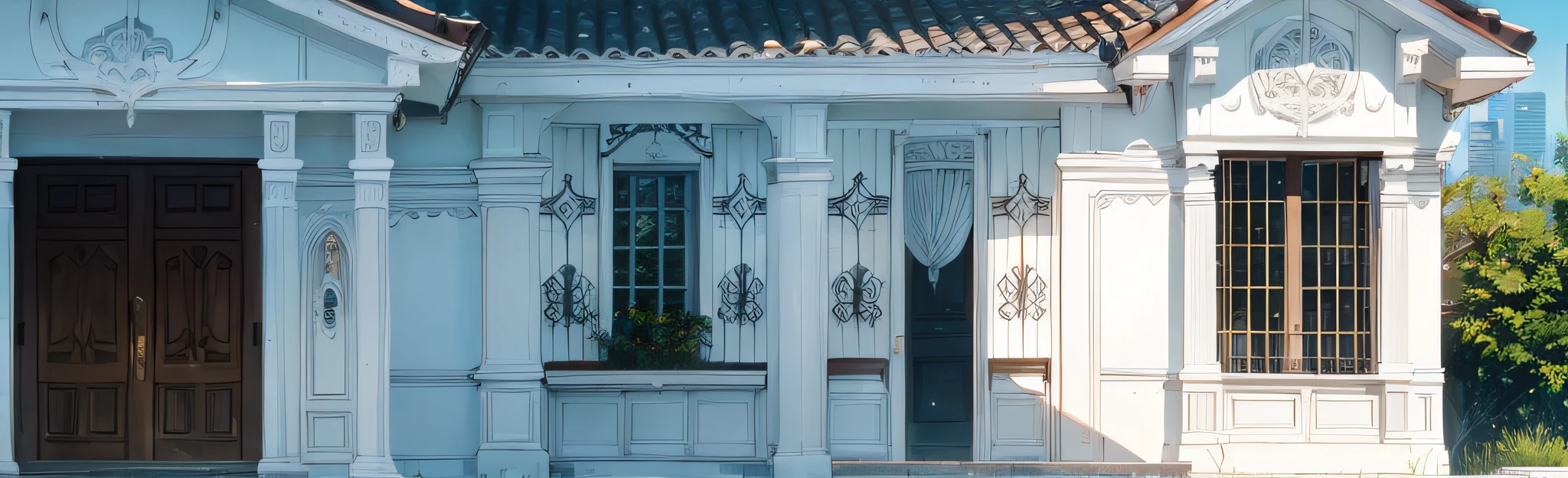 There is a white American villa --auto --s2