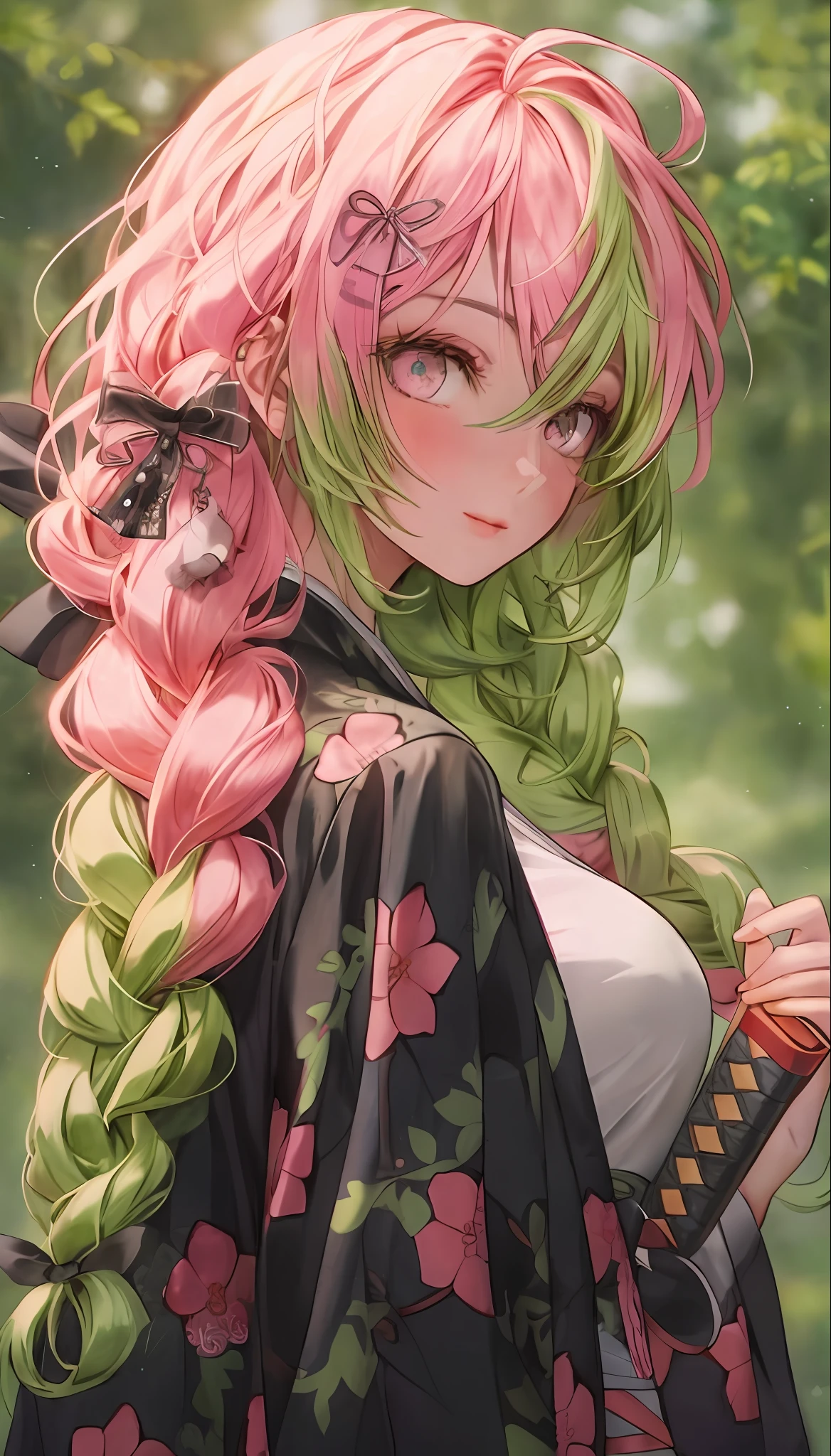 Green eyes, anime girl holding a cat with pink hair and green eyes, detailed digital anime art, beautiful anime portrait, anime style 4 K, detailed portrait of anime girl, 8k high quality detailed art, detailed anime artwork, clean detailed anime art, beautiful anime girl, anime style portrait, anime visual of cute girl, guvez style artwork