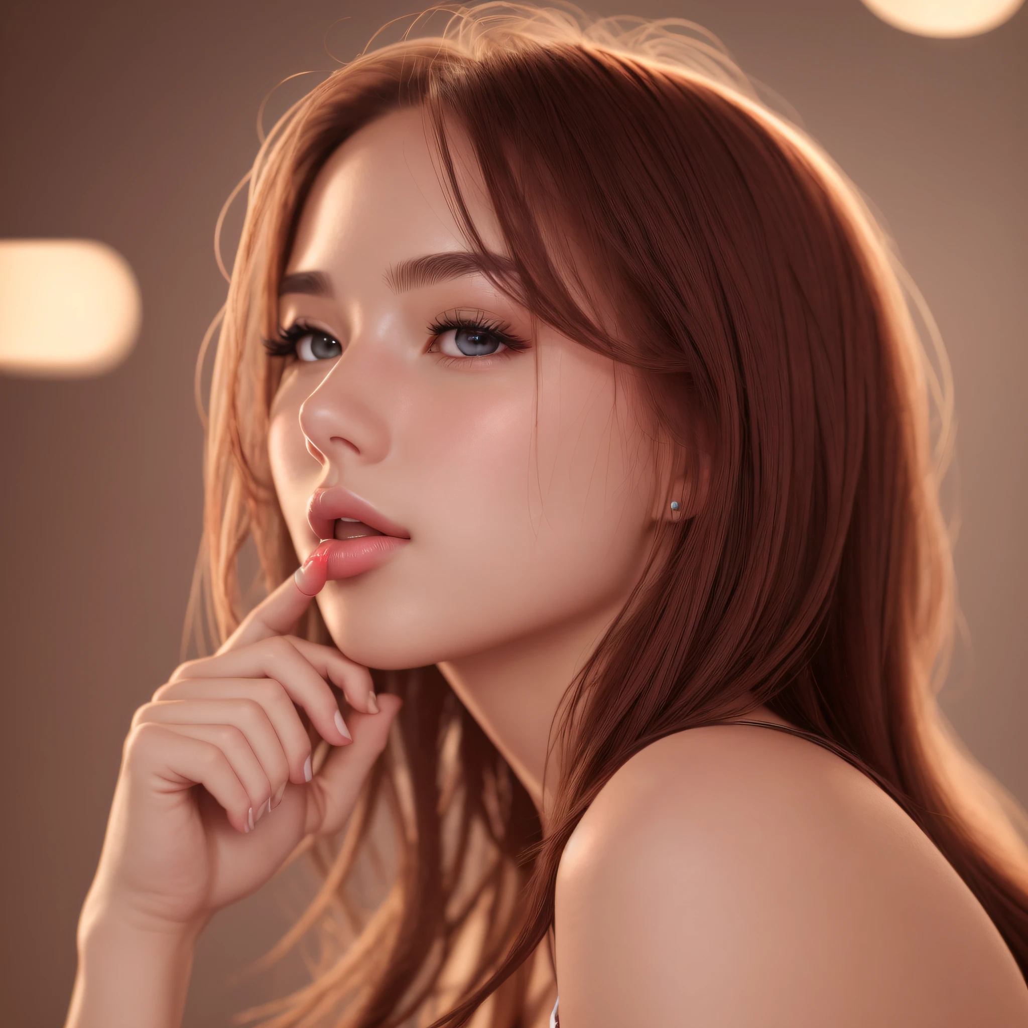 High Definition, Live Action, 8K, Red, Fresh, Beautiful Girl's Lips, Soft Light, Light Reflecting on Lips, Slightly Visible Tongue, Well-Shaped Lips --auto --s2