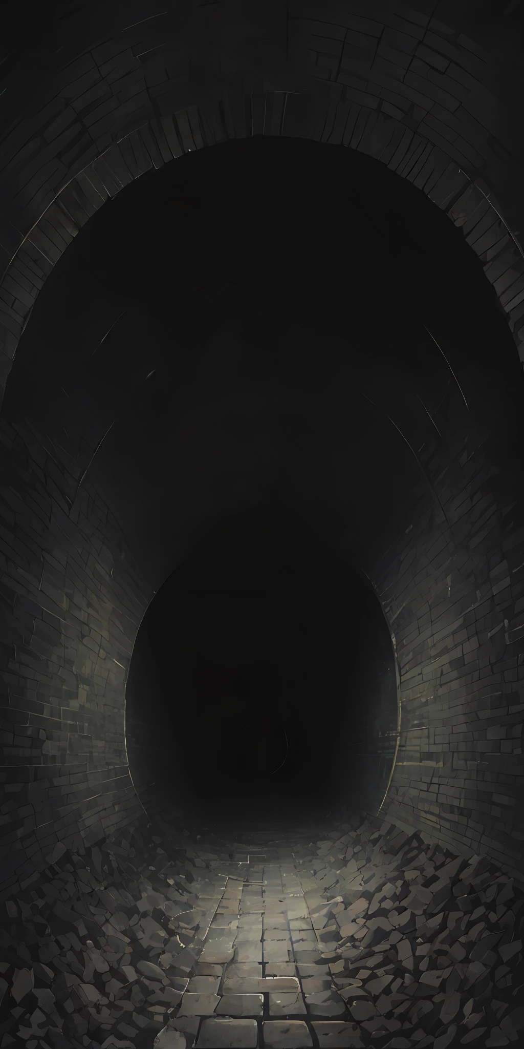 Mysterious, eerie, black gray, shady, inside underground tunnels