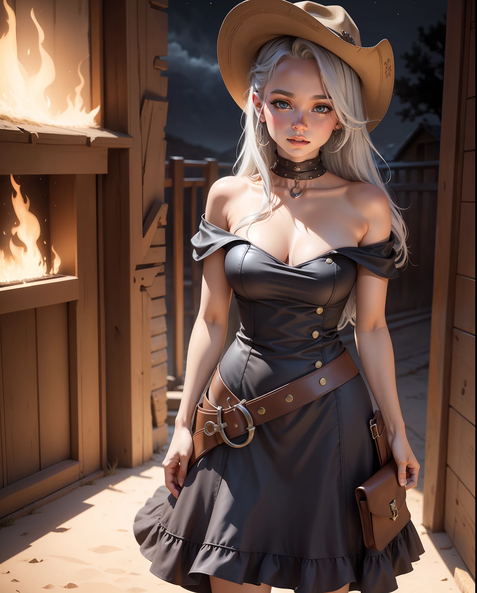 Sterling Night topless American West gunslinger dress