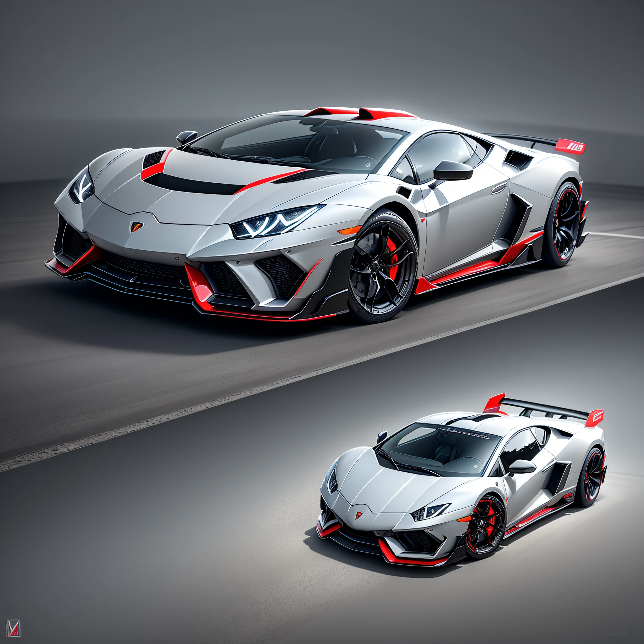 a close up of a silver sports car with red rims, bold lamborghini style, lamborghini, with sleek lines and a powerful, automotive photography, desktop background, supercar, side perspective, wallpaper 4k, wallpaper 4 k, car photography, high quality wallpaper, low view, hd wallpaper, vehicle photography, aerodynamic imposing, high quality desktop wallpaper, gun metal grey, sportscar --auto --s2