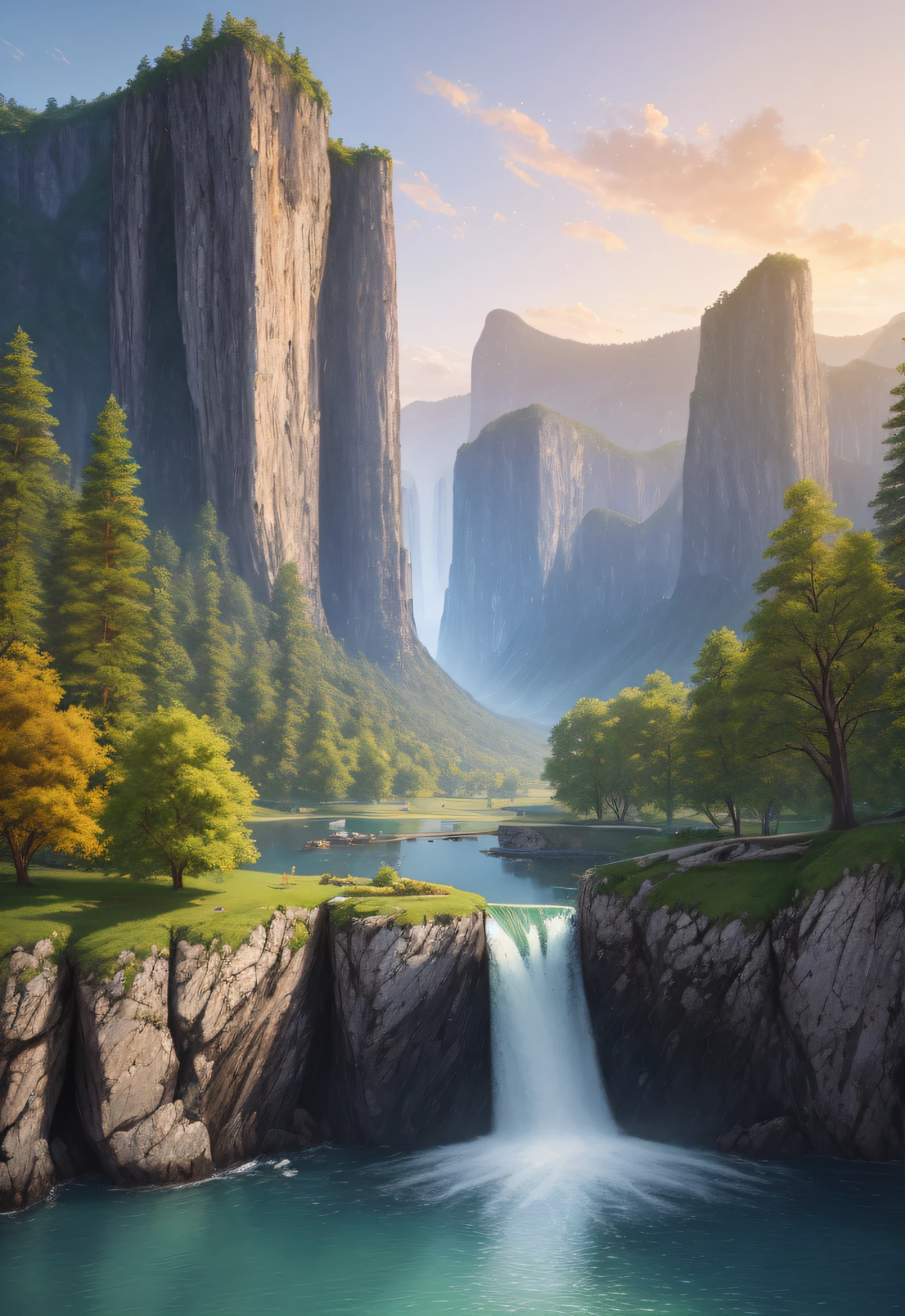 landscape,water,(extremely detailed CG unity 8k wallpaper), most beautiful artwork in the world,professional majestic oil painting,intricate, High Detail, Sharp focus, dramatic, photorealistic painting art