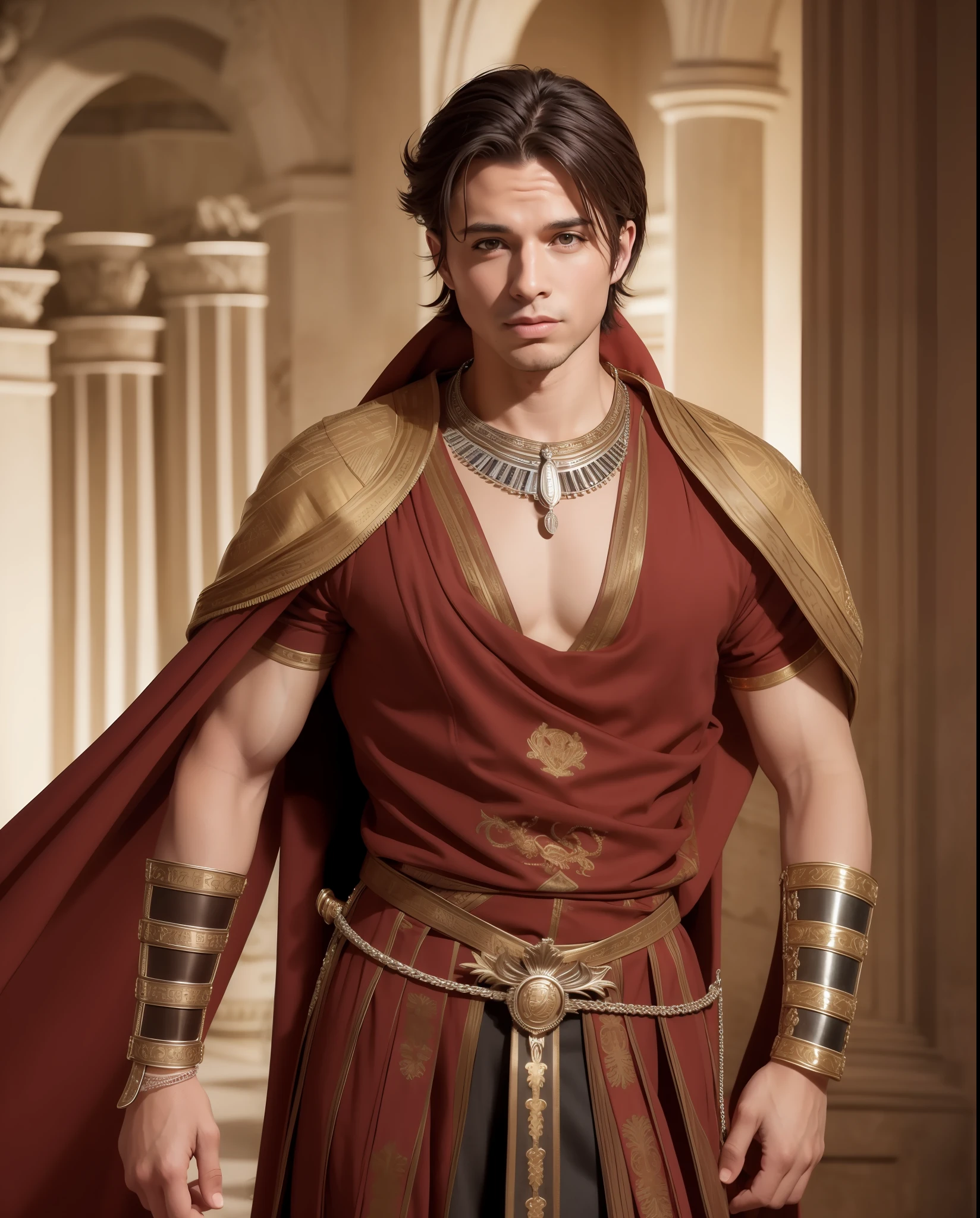 Handsome (Sterling Night) dressed as in ancient Rome