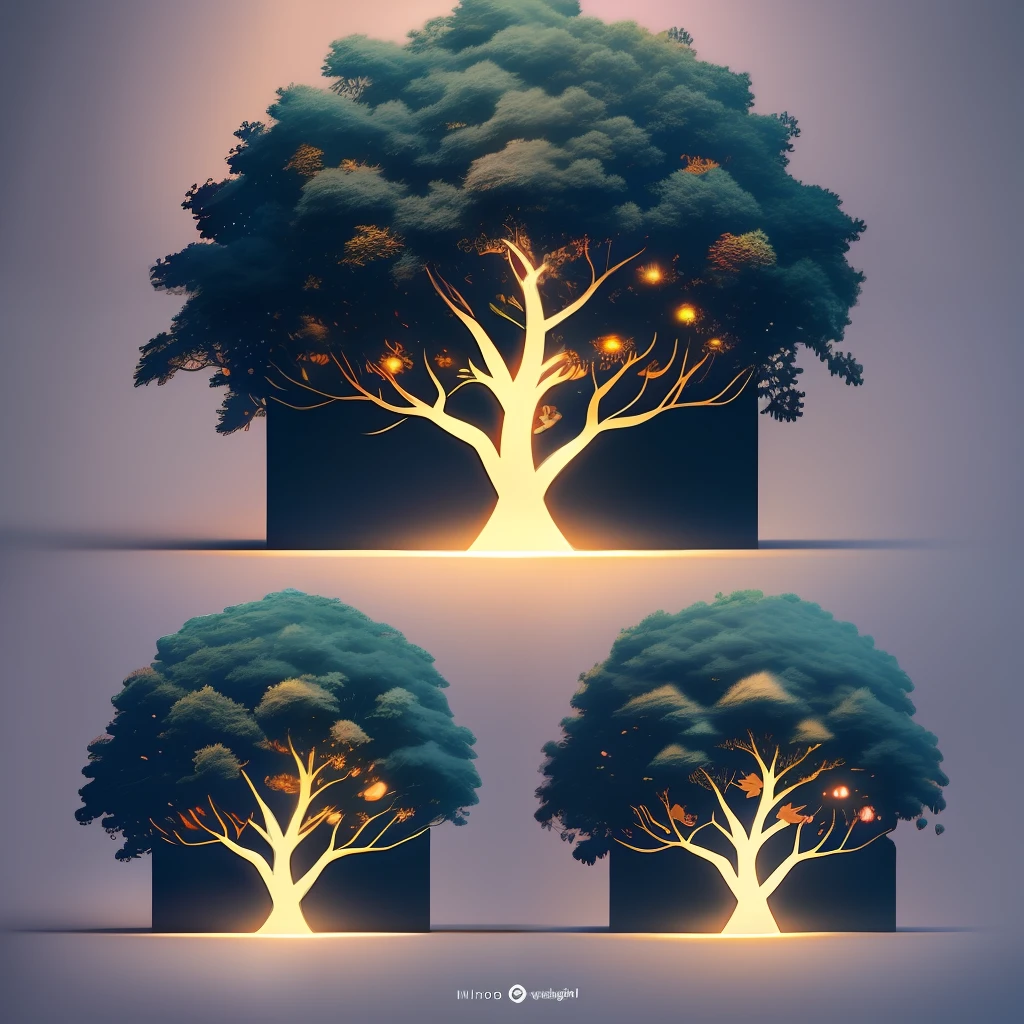 a tree, logo, branding, template icon:: logo::1 DSLR::1 defocus::-0.5 --niji --quality 2