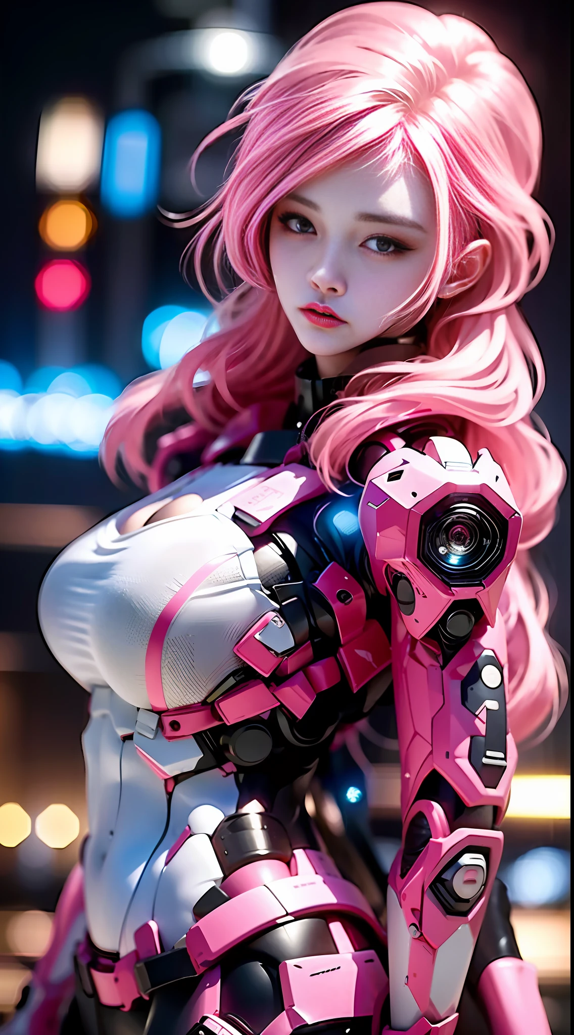 (8k, RAW photo, best quality, masterpiece:1.2), (realistic, photo-realistic:1.37),1girl, wearing free_styles_hightech_jacket, backpack,cityscape, night, wet, professional lighting, photon mapping, radiosity, Korean Doll,torn , medium breasts, free_styles_hoodie_jacket,