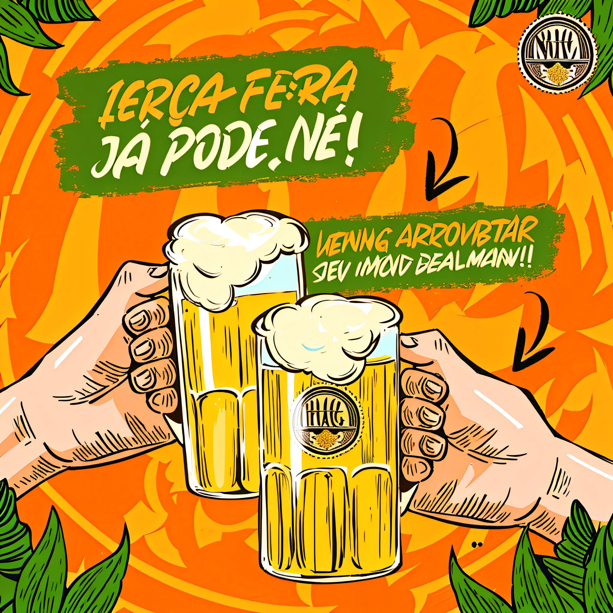 someone is holding a beer bottle with a sticker on it, eterea, beer, vervia, inspired by Ceferí Olivé, by Ceferí Olivé, adreas rocha, andrea rocha, by Almada Negreiros, by Emerson Silva, eeri, by Tuvia Beeri, by Felipe Seade