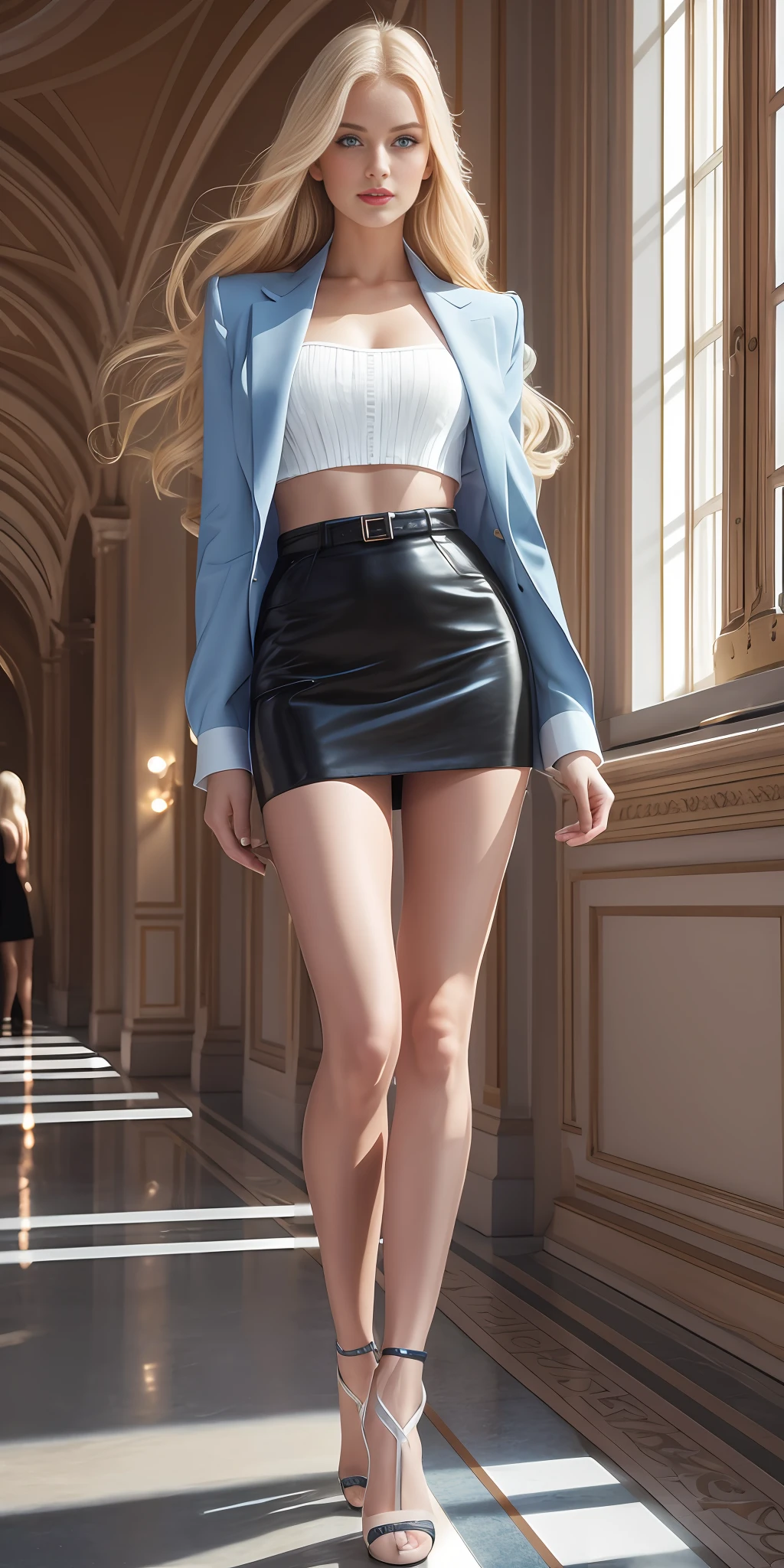 Beautiful Swedish college girl, blonde, full body, elegant outfit, Champs-Elysées, blond hair, long hair, blue eyes, bimbo lips, red lips, photorealistic, photorealistic digital art Artstation 8k HD high definition detailed realistic, detailed, skin texture, ultra detail, realistic skin texture, armor, best quality, ultra high definition, (photorealism: 1.4), high resolution, detail, raw photo, sharp re, lee Jefferies Nikon D850 Film Stock Photo 4 Camera Kodak Portra 400 Lens F1.6 Rich Color Ultra-realistic textures Realistic lighting Dramatic Unreal Engine Trending at Art Station Cinestill 800,Beautiful legs, tall, slim, good style, fashion model, CHANEL, Celine, Dior, Yves Saint Laurent, fashionable, beautiful legs, thin and long legs
