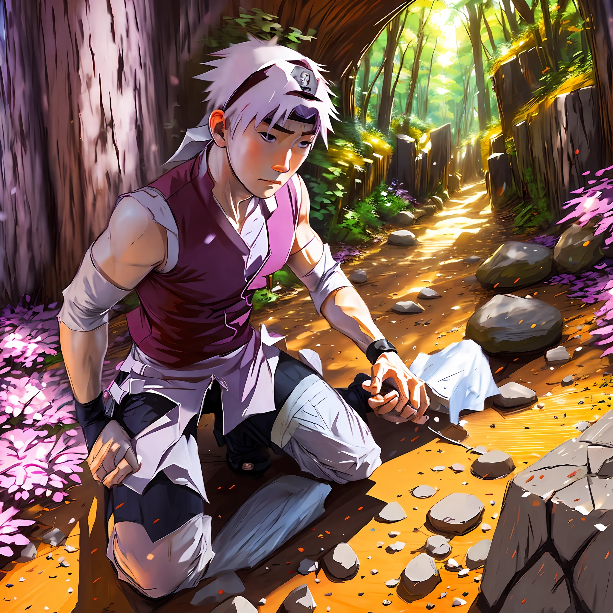 Naruto, Hinata Hinata, kneeling, spread his thighs --auto --s2
