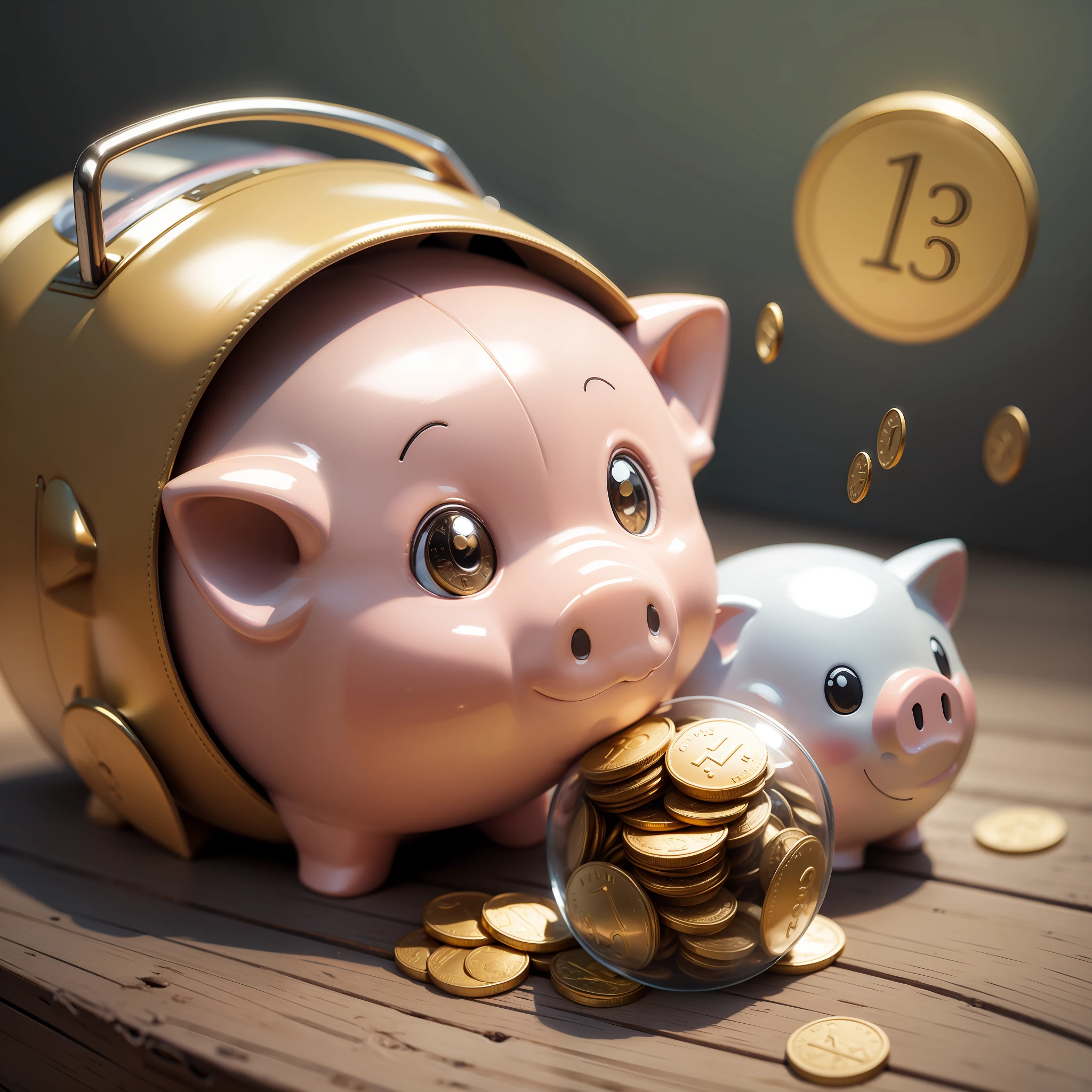 Piggy bank with child coins --auto --s2