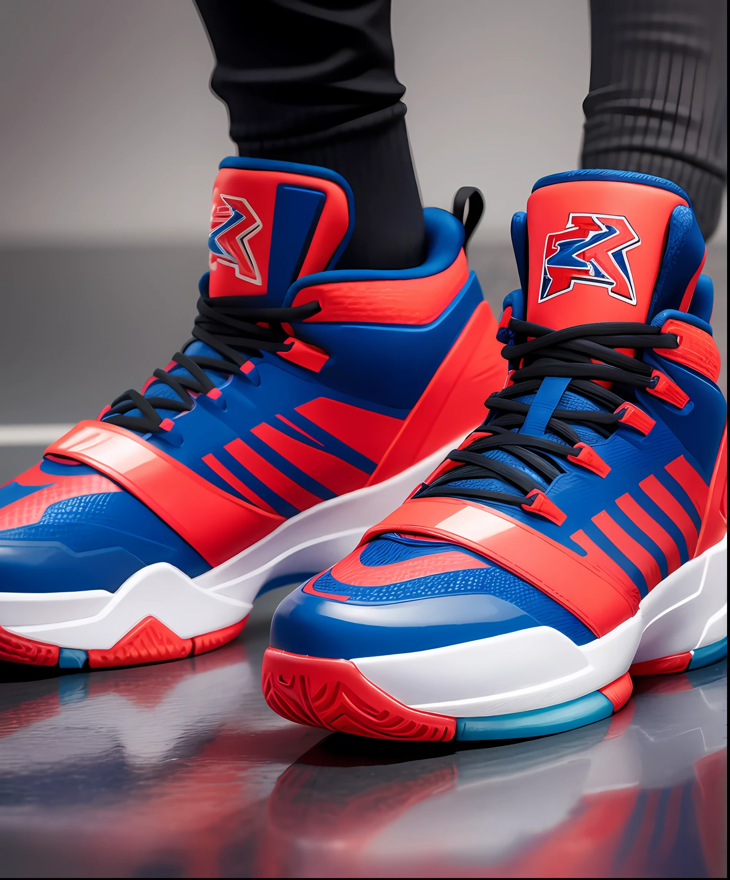 a basketball shoe for the NBA team Chicago Bulls, futuristic sneakers, bright colors in neon --auto --s2