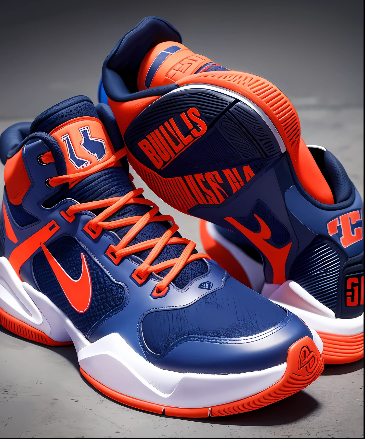 a basketball shoe for the NBA team Chicago Bulls, futuristic sneakers, bright colors in neon --auto --s2