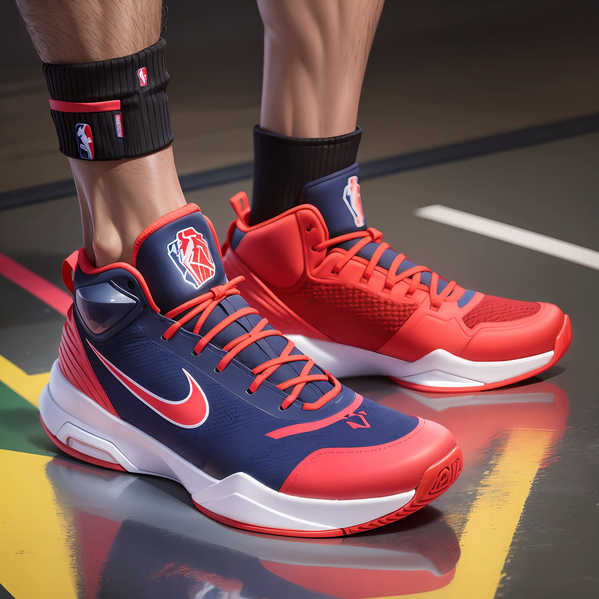 a shoelace-free basketball shoe, price with air bag on the feet for the NBA of the Chicago Bulls team, futuristic sneakers, bright colors in neon --auto --s2