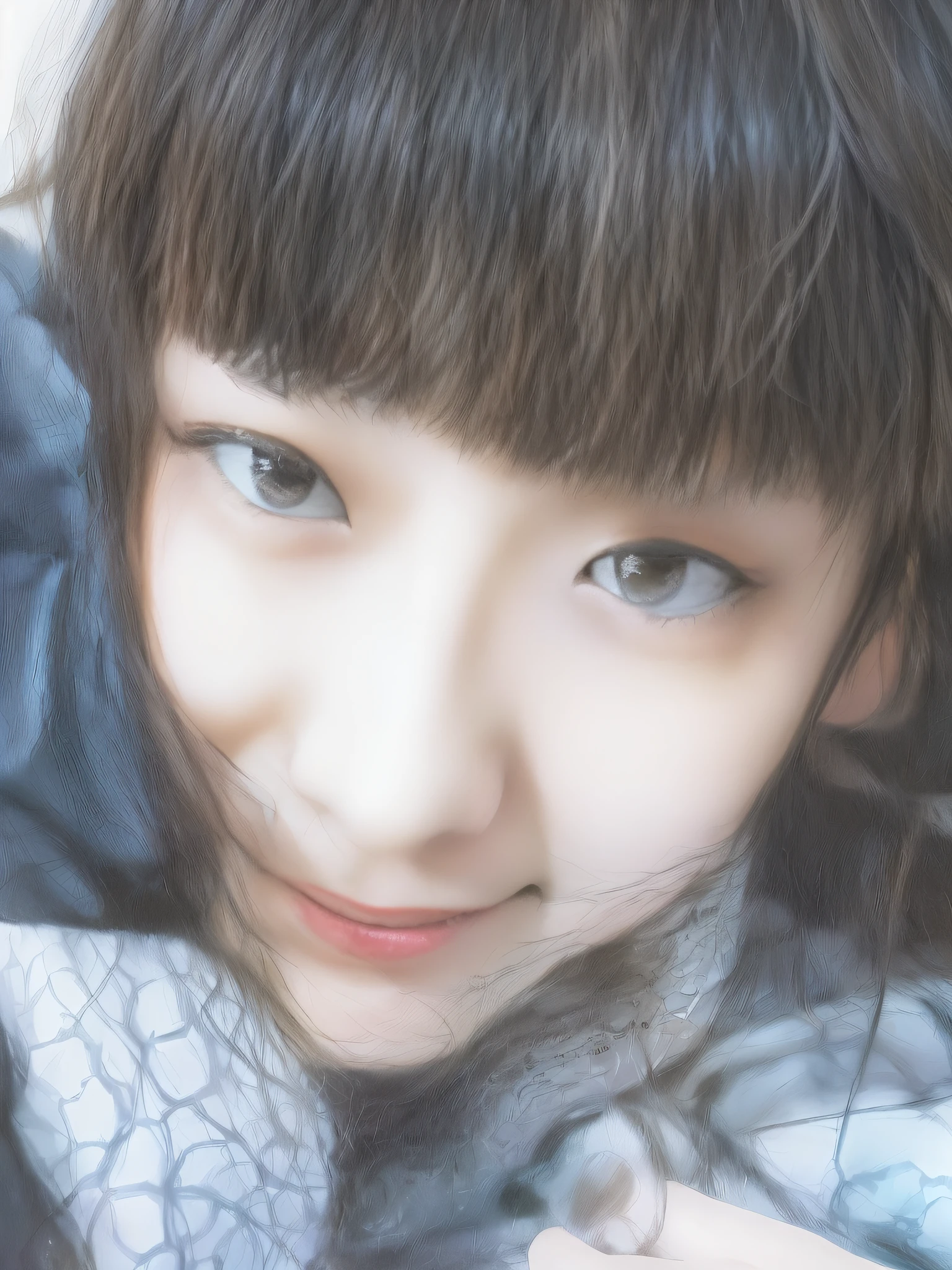 there is a young girl smiling and holding a cell phone, chiho, chiho ashima, with cute - fine - face, yuuka kazami, ulzzang, 奈良美智, kotegawa yui, ayaka, sui ishida, narumi kakinouchi, shiori teshirogi