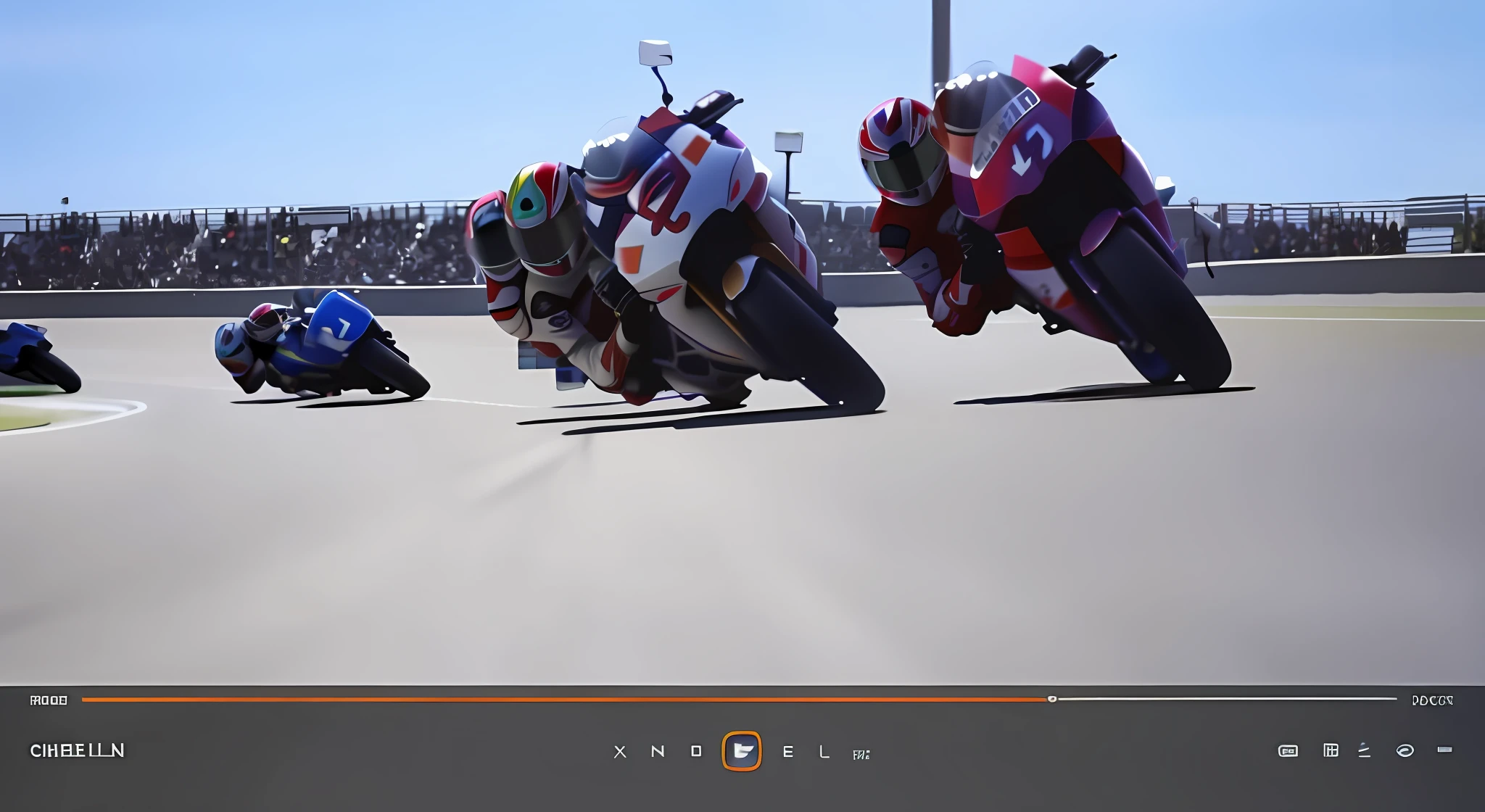 There are two motorcycles racing on the track, race shots, single A3 format, vertical, 300dpi, JPG, RGB\CMYK, clear details