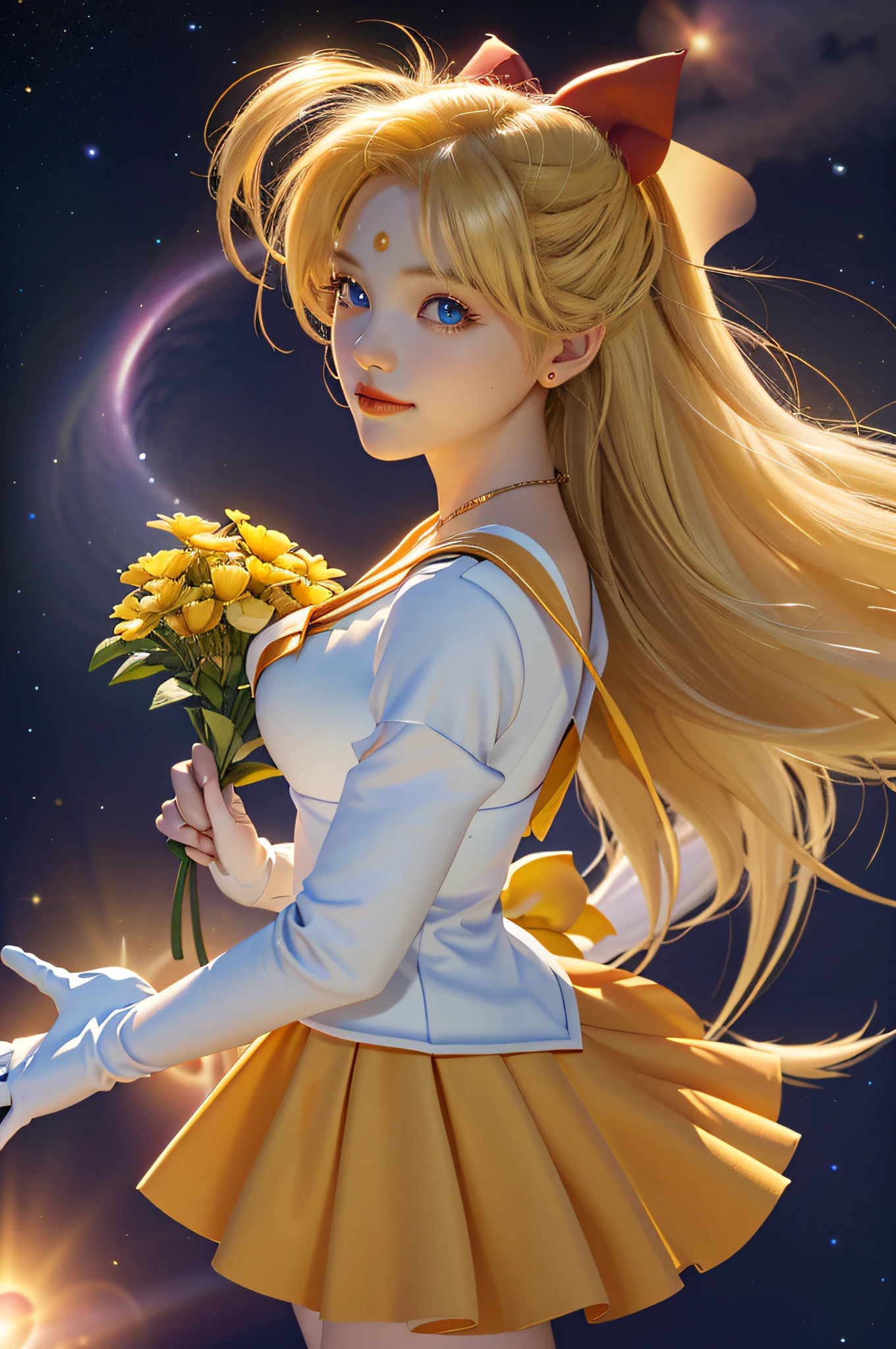 (Masterpiece, best quality; 1.3), extremely detailed CG, super detailed, 1 girl, solo, smile, looking at the audience, stylish Ungle, long blonde hair, blue eyes,
SV1, sailor senishi uniform, orange skirt, elbow gloves, tiara, orange sailor collar, red bow, orange necklace, white gloves, jewelry,
many hearts, facial focus, venus, tornado, abstract background, heart storm, halt beam, heart bubble, heart bath, halt star, heart flower, heart light, heart world, heart background, galaxy background, heart weapon, heart halo,