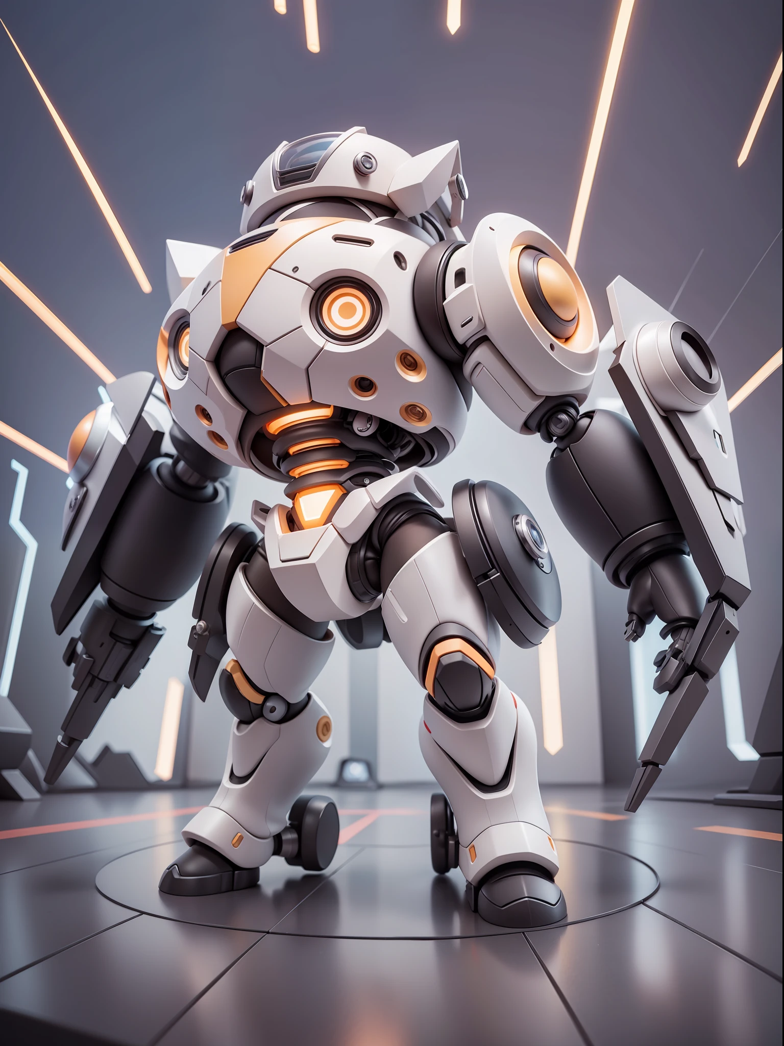 (Mechanical Turret: 1.331),, Cute Style, Small, Big Head, 3D Rendering, ((Q Version)), Pokémon Style, Machine Style, Cinematic Texture, Figures, Pokémon, Movie Lights, Mechanical, Background Around Lightning, Spirling, Colorful Light, Lightning, Cool, Clean White Background, Ray Tracing, Premium Colors, Full Body 3D Model, Action, Stylish Blind Box Toys. (fill body:1.2),chibi
