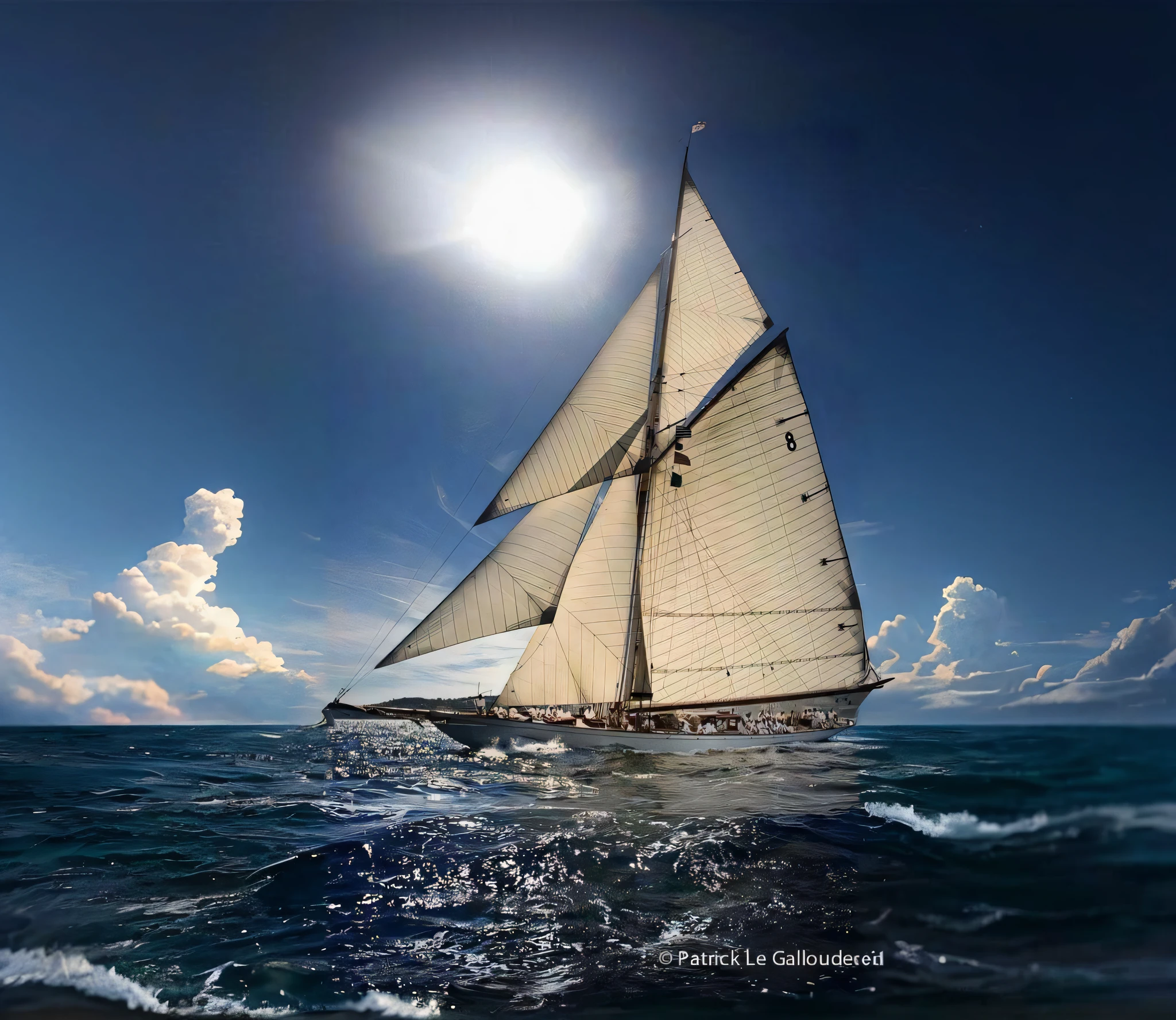 arafed sailboat sailing in the open ocean with sun shining, sails, he's on an old sailing boat, sailboat, sailing boat, sail, sails and masts and rigging, on the sea, sailing ship, set sail, ships with sails, sail boats, ride the wind and waves, on a yacht at sea, sailing ships