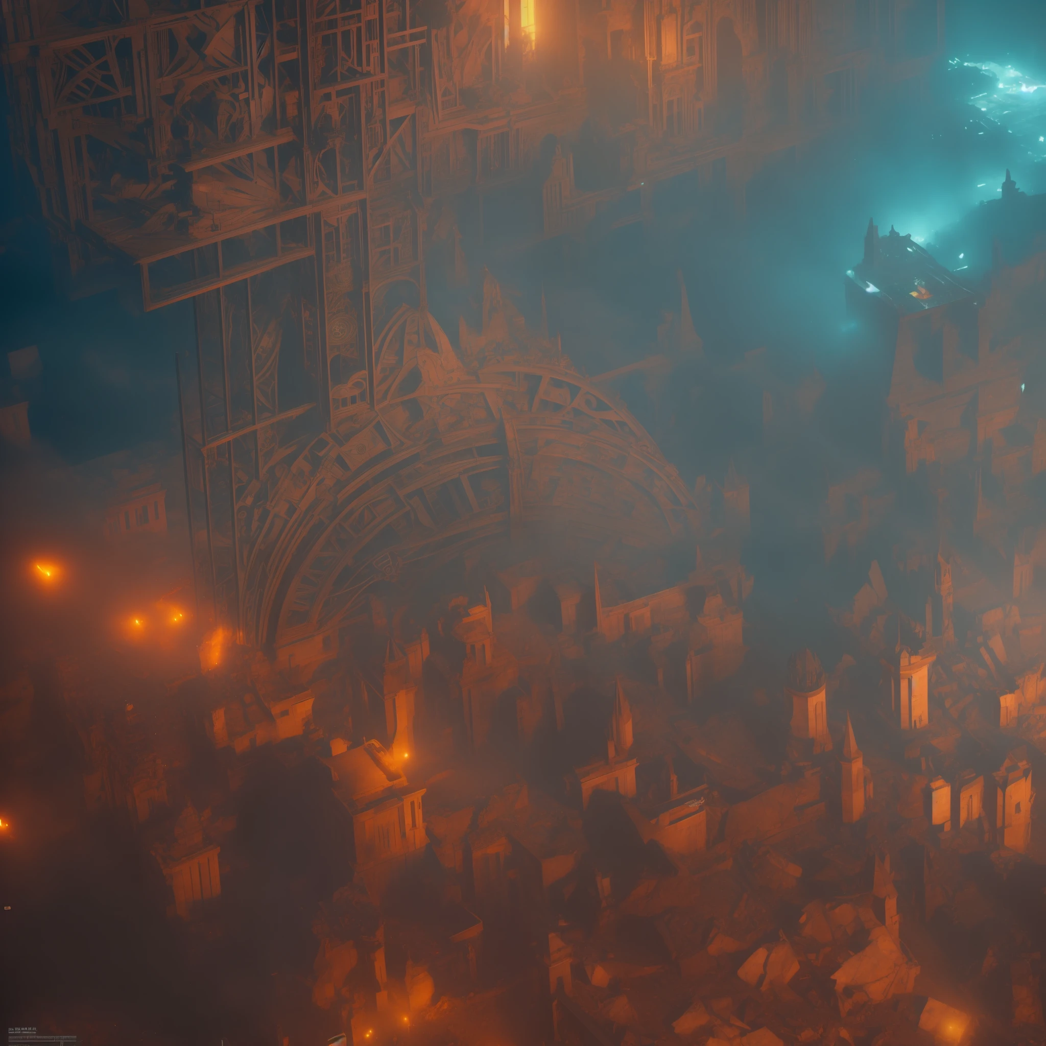 Apocalypse Image, A Giant Clock Tower, Dream Core, Rubble, Fear+, Epic Realisticity, HDR++, Discarded, Neutral, Night, Screen Space Refraction, (Intricate Detail)+, Intricate Detail+, Hyperdetail+, ArtStation, Cinematic Lens, Vignette, Complex Background, Teal and Orange, Technicolor, --auto --s2
