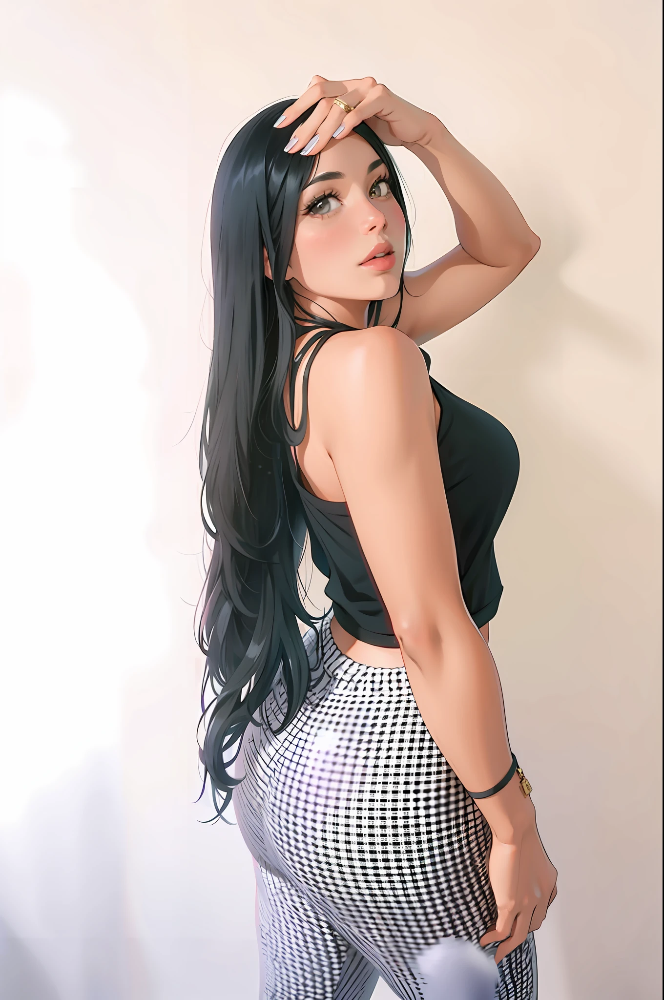 araffe woman with long black hair and a black top posing for a picture, lorena avarez, ayahausca, 18 years old, alanis guillen, female with long black hair, adriana dxim, 1 6 years old, profile image, 2 2 years old, 3 0 years old woman, 30 years old woman
