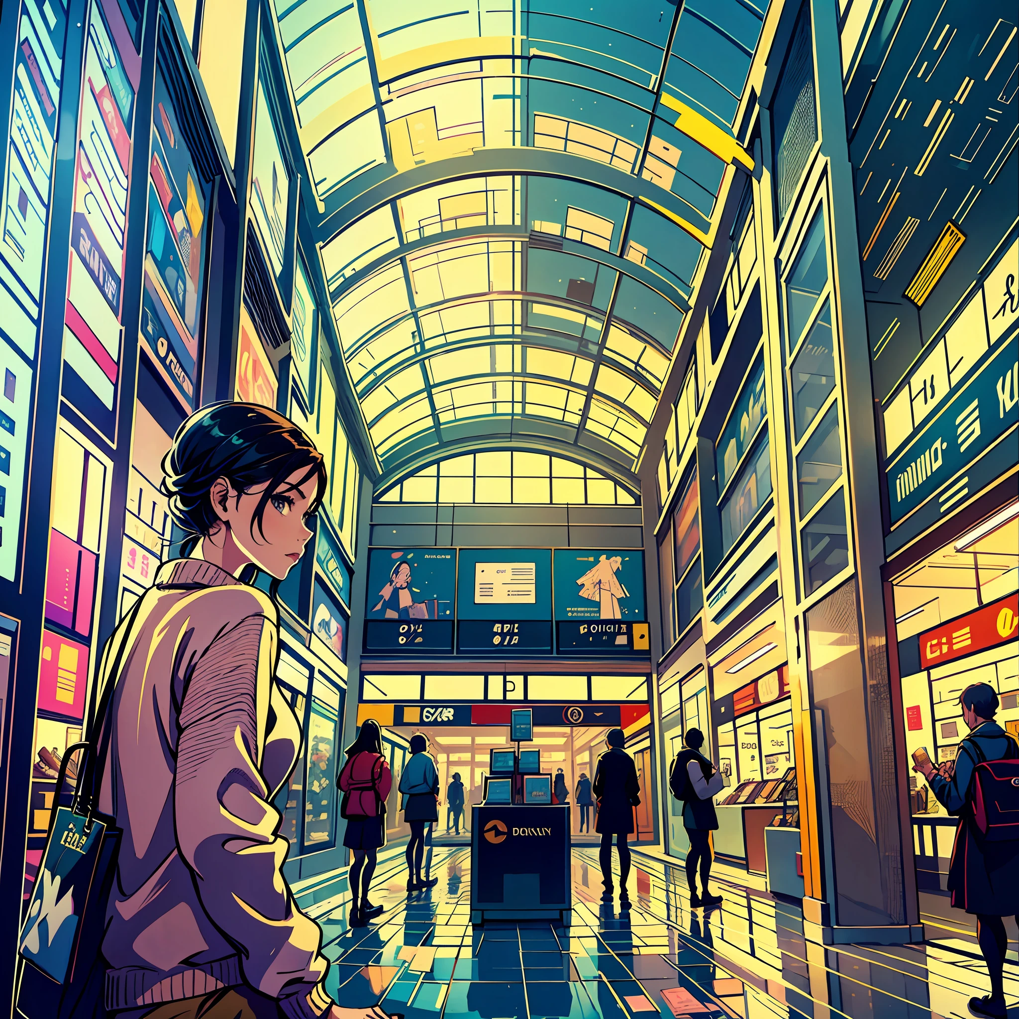 Looking for a specific store - Image of a person looking at the mall map within the aisle --auto --s2