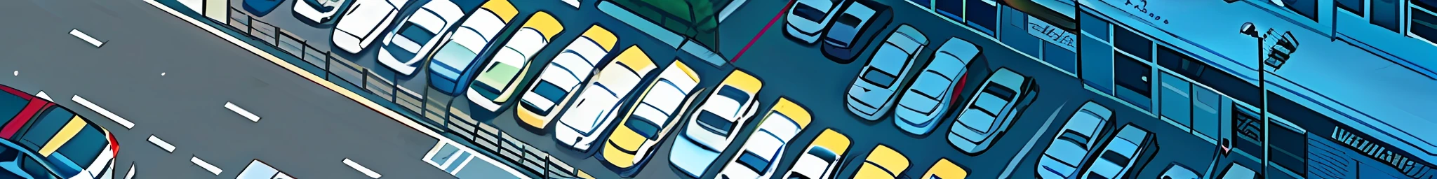 A full parking lot with lots of cars in it, Arial View, detailed, masterpiece