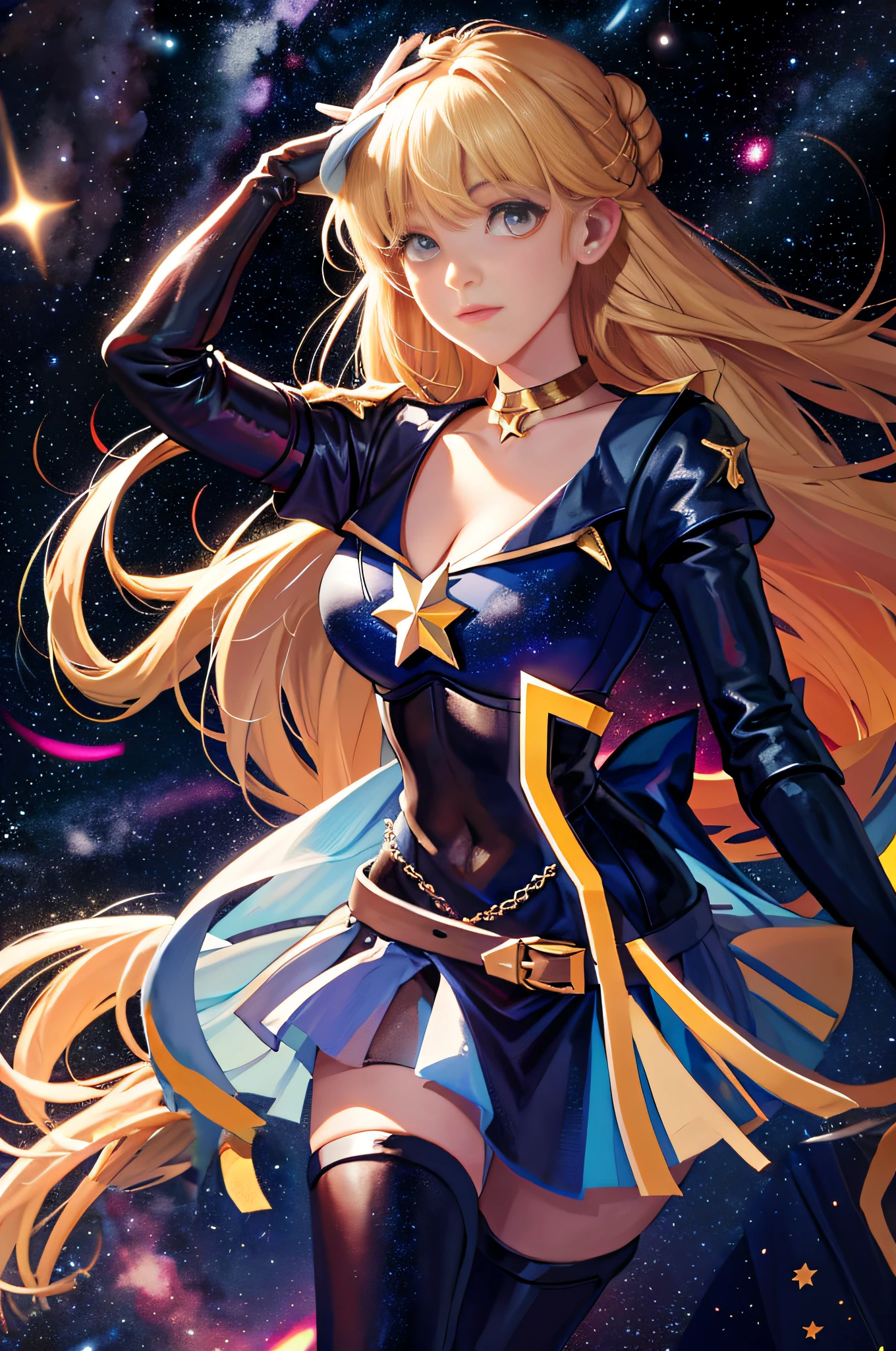 Cosmos, Milky Way, starry sky background, consistent with the rest of the background parts of the picture
