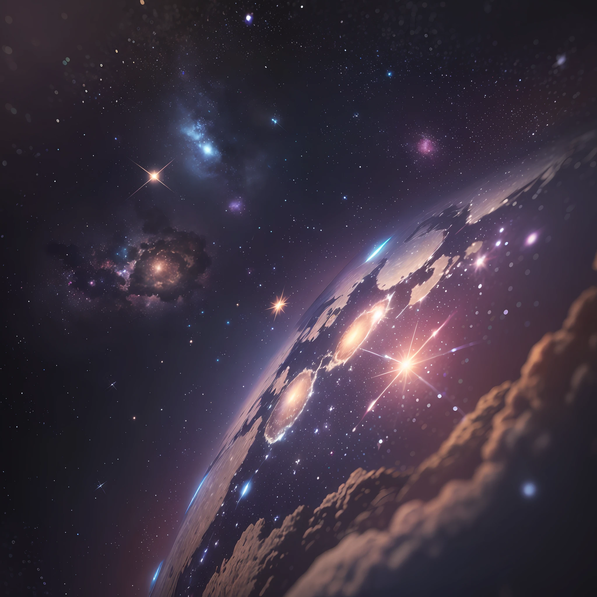 planetas , estrelas e nebulosas, bokeh, depth fields, HDR, bloom, chromatic aberration, photorealistic, extremely detailed, popular on artstation, popular on CGsociety, complex, high detail, dramatic, art midway --auto --s2