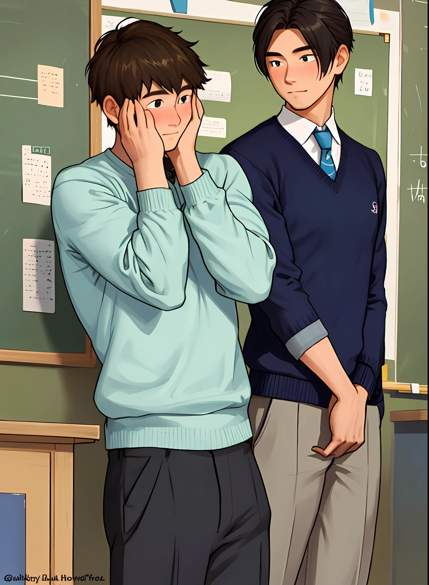 A two shy teacher man's, 2guys