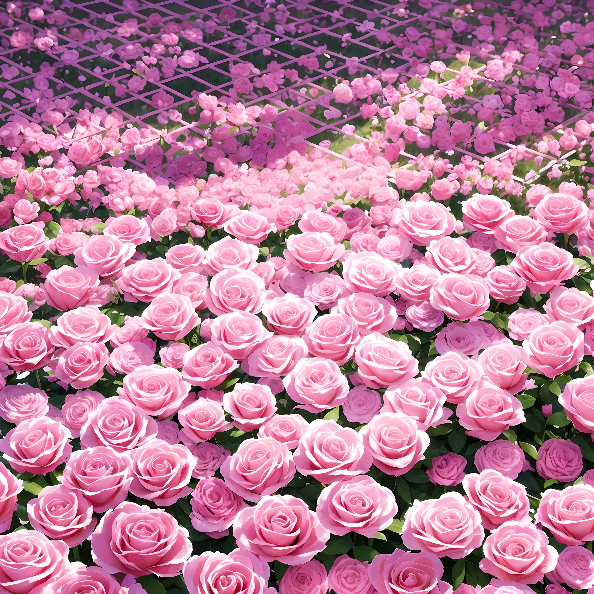 Pinkandwhiterosesthe
wooden floor of the gardenis covered with a
large number of white and pink rosesand the wooden grid is covered with many pale pink
roses.The blue sky and sunset are the
background.HD Light and Shadow Art
Neoromanticism,Ultra DetailUltra Aesthetics Ultra HD --auto --s2