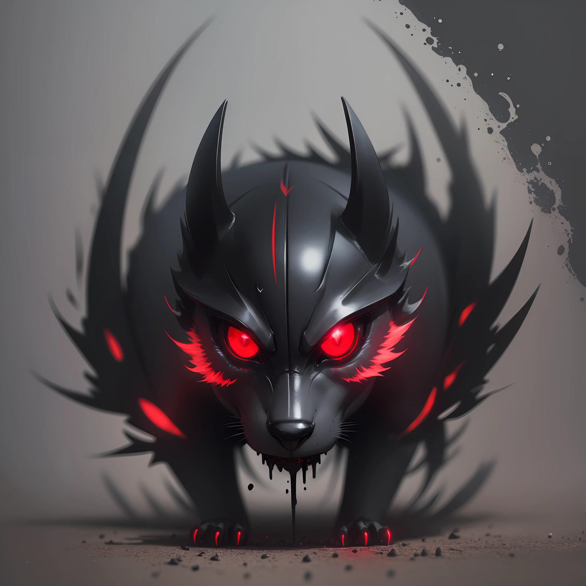 completely black image with two glowing red eyes --auto --s2