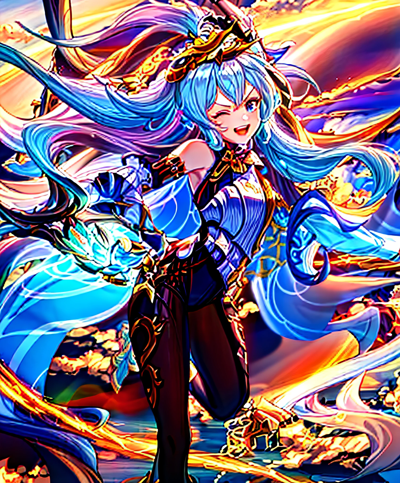 anime girl with long white hair and a gold outfit holding a sword, keqing from genshin impact, ayaka genshin impact, detailed key anime art, zhongli from genshin impact, ayaka game genshin impact, official art, anime goddess, white haired deity, loong, genshin impact character, granblue fantasy, genshin, anime fantasy artwork --auto --s2