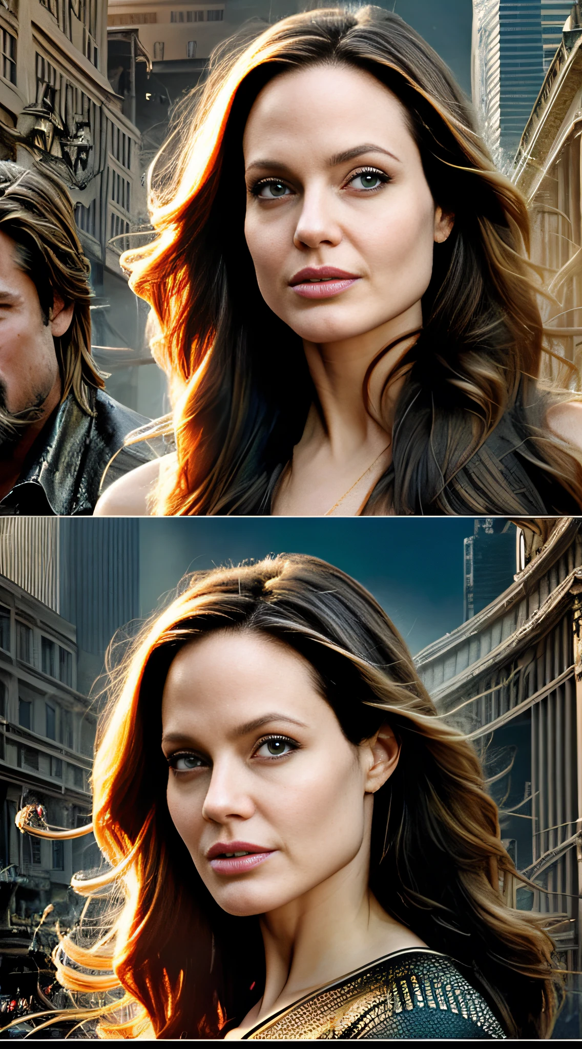 Mr, Smitt and Mr, Smitt, fluid movement, dynamic interaction, 9mm film, Hollywood, Wide scenery: HD, 4v, magpie, Linda, Lindo, Brad Pitt and Angelina Jolie, realistic, ultra digital camera. Cinema.
