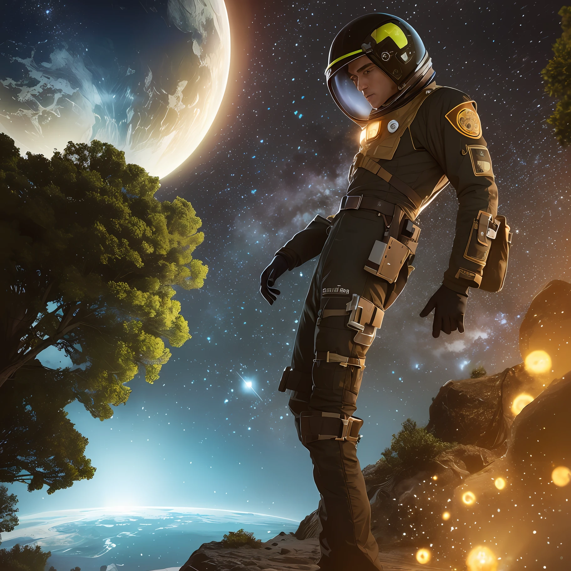 There was once a fearless astronaut named Alex, whose curiosity led him to explore the far reaches of space. During a routine mission, a critical glitch in his spacecraft launched him on an unexpected trajectory, causing him to land on a completely unknown planet.

Upon awakening from his state of unconsciousness, Alex realized that he was in an alien environment, with a strange atmosphere and exotic landscapes. His ship was damaged beyond any possibility of immediate repair, leaving him completely isolated and lost.

Determined to survive and find a way back home, Alex set out to explore the unknown planet. At every step, he marveled at the diversity of alien life around him. Bioluminescent plants emitted an ethereal glow, while creatures with unusual shapes and colors moved in harmony with their surroundings.

However, not everything was peaceful. Alex soon realized that the planet harbored unimaginable dangers. He faced violent storms and hostile creatures, always struggling to preserve his own life. With each challenge, he learned more about the workings of the planet and developed survival skills, becoming a true intergalactic explorer.

While wandering through valleys, mountains and alien forests, Alex found traces of an ancient civilization. Mysterious ruins and unknown inscriptions suggested that this planet was not only a wild world, but was once inhabited by intelligent beings.

Guided by his insatiable curiosity, Alex plunged into the search for answers. He deciphered the hieroglyphics and discovered an intriguing narrative: the planet's original inhabitants had faced a cosmic catastrophe that brought them to the brink of extinction. The planet was now in a cycle of regeneration, with the hope that a new civilization could emerge.

Over time, Alex began to feel connected to the planet, feeling the pulsating energy in
