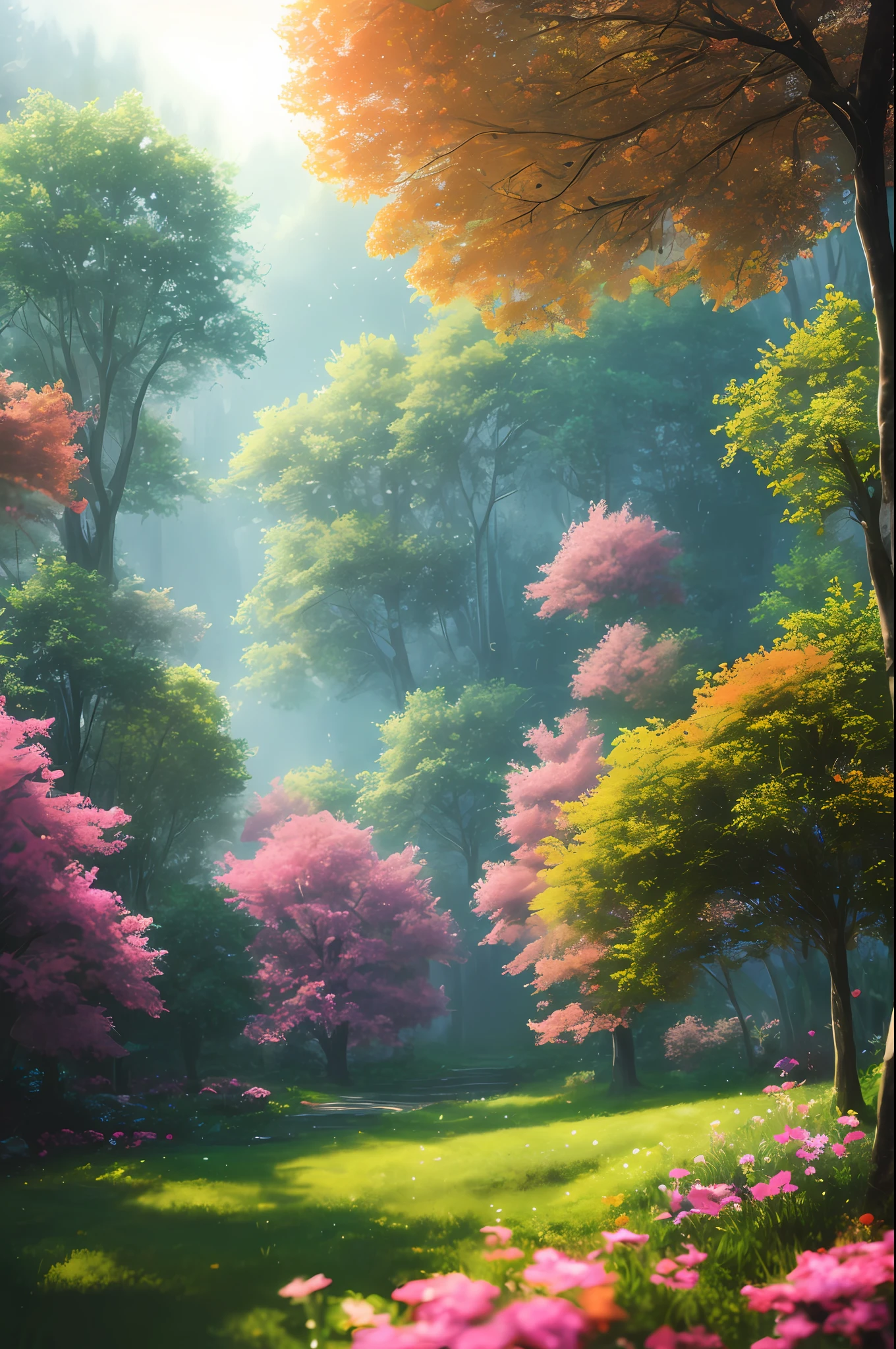 masterpiece, best quality, high quality,extremely detailed CG unity 8k wallpaper, An enchanting and dreamy scene of a fantasy forest, with towering trees, glowing mushrooms, and hidden fairy glens, creating a sense of mystique and enchantment, artstation, digital illustration, intricate, trending, pastel colors, oil paiting, award winning photography, Bokeh, Depth of Field, HDR, bloom, Chromatic Aberration ,Photorealistic,extremely detailed, trending on artstation, trending on CGsociety, Intricate, High Detail, dramatic, art by midjourney