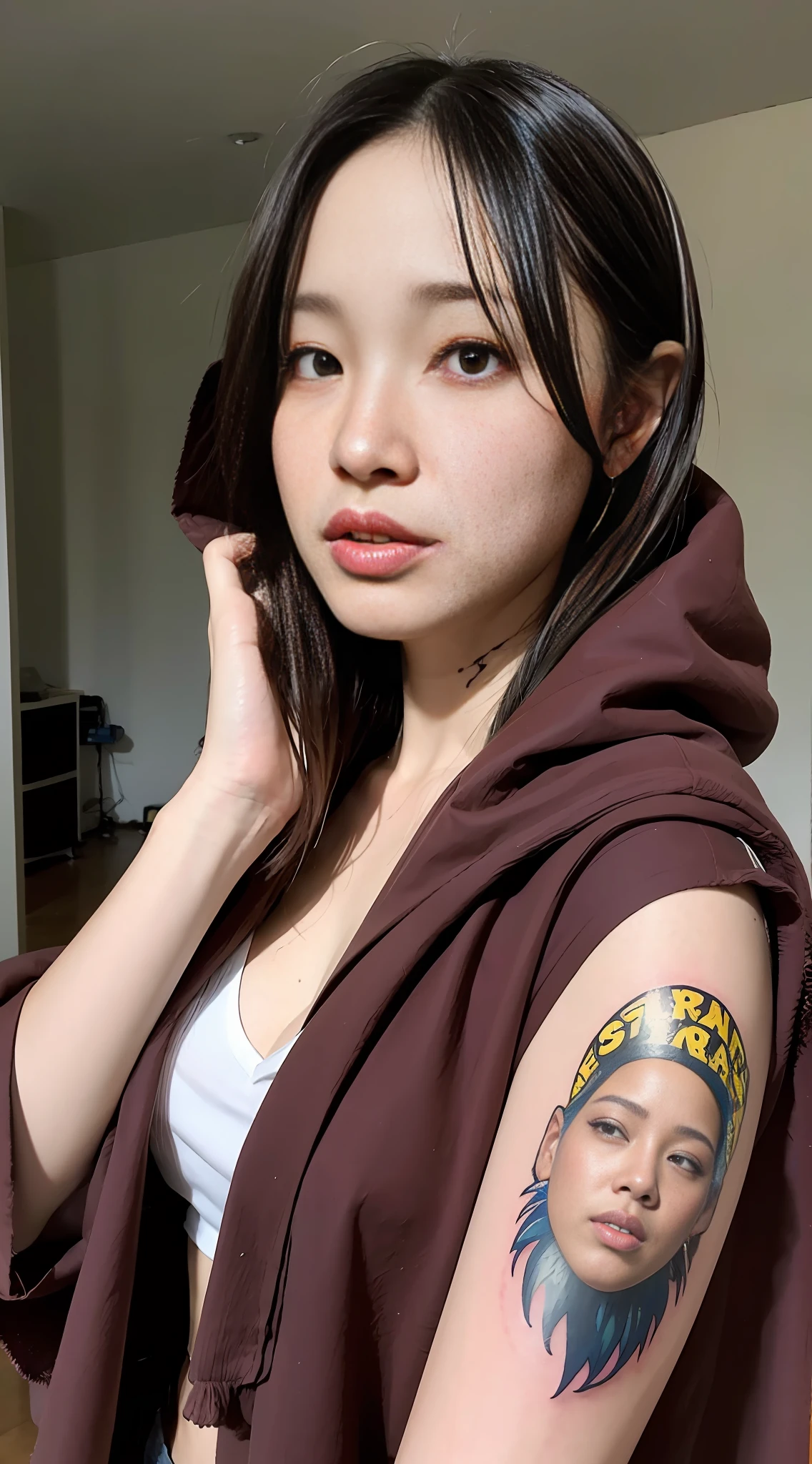 tattoos on the face, skinheads, female rappers, cloaks, shaved heads, runaways,