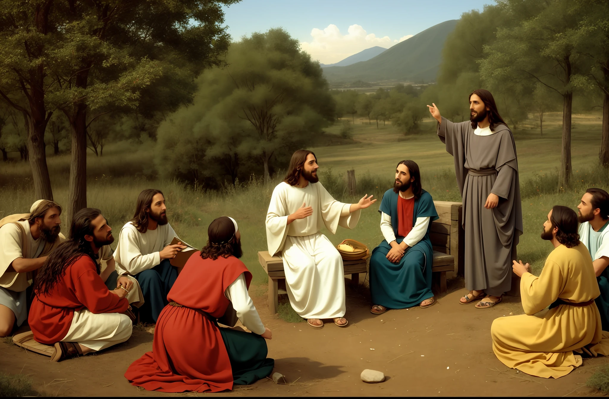 Jesus telling his parables