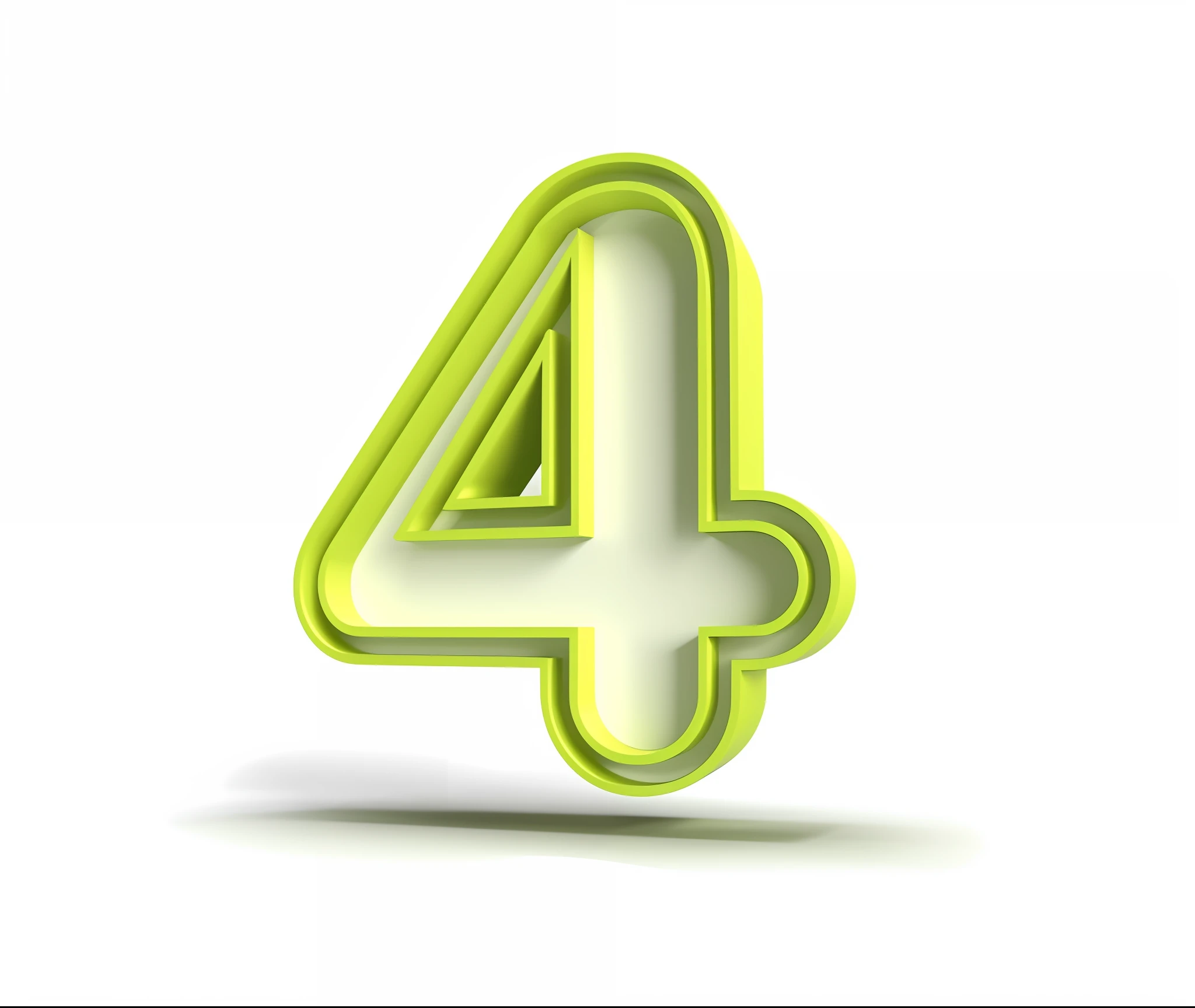 a close up of a green number four with a white background, 4:3, nd 4, nd4, c 4 d style, c 4 d ”, 4-dimensional, 4d, three fourths view, 4 d, iq 4, 4, 4 khd, 4khd, 3 4 5 3 1, four, c4d, c 4 d