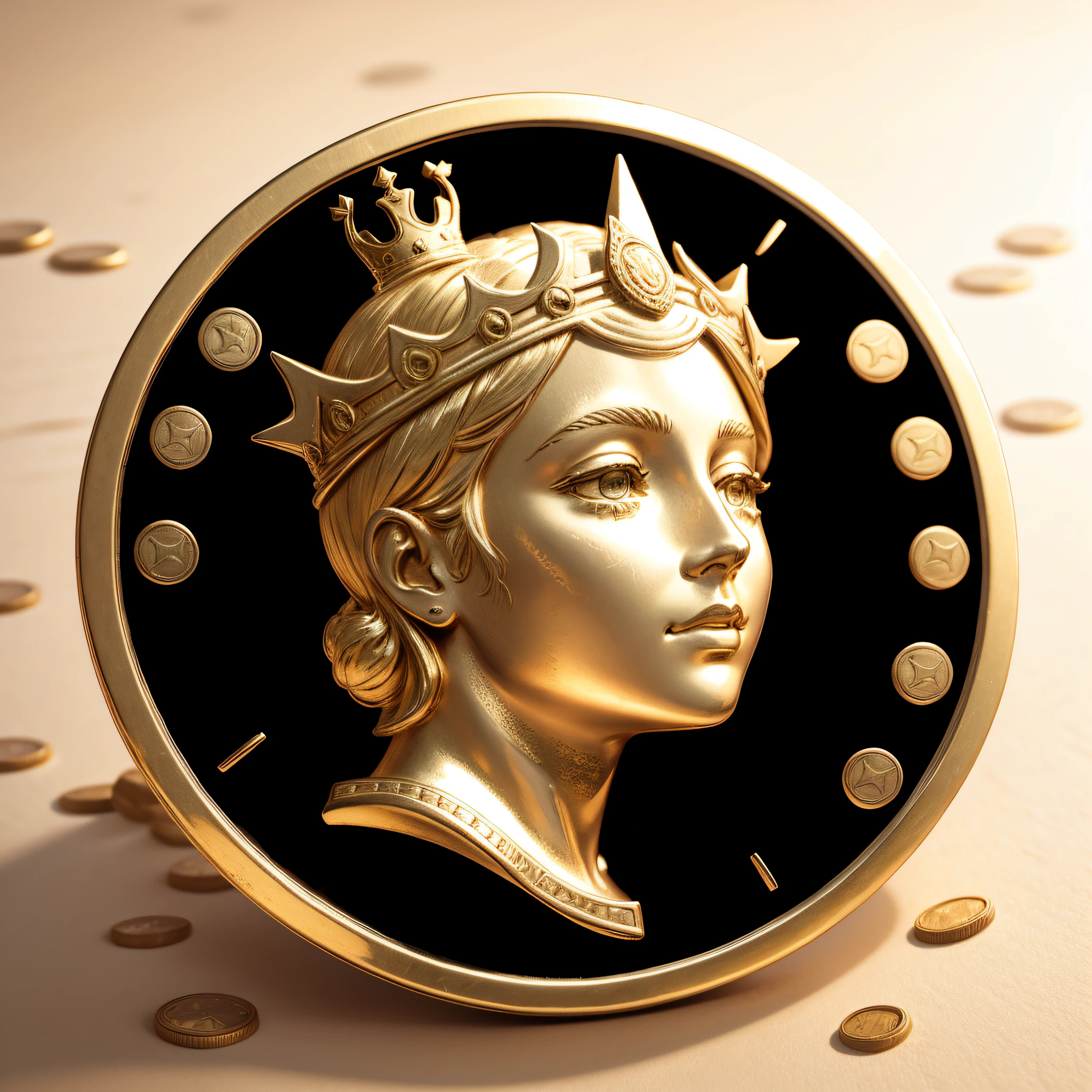 Coin face crown, goddess