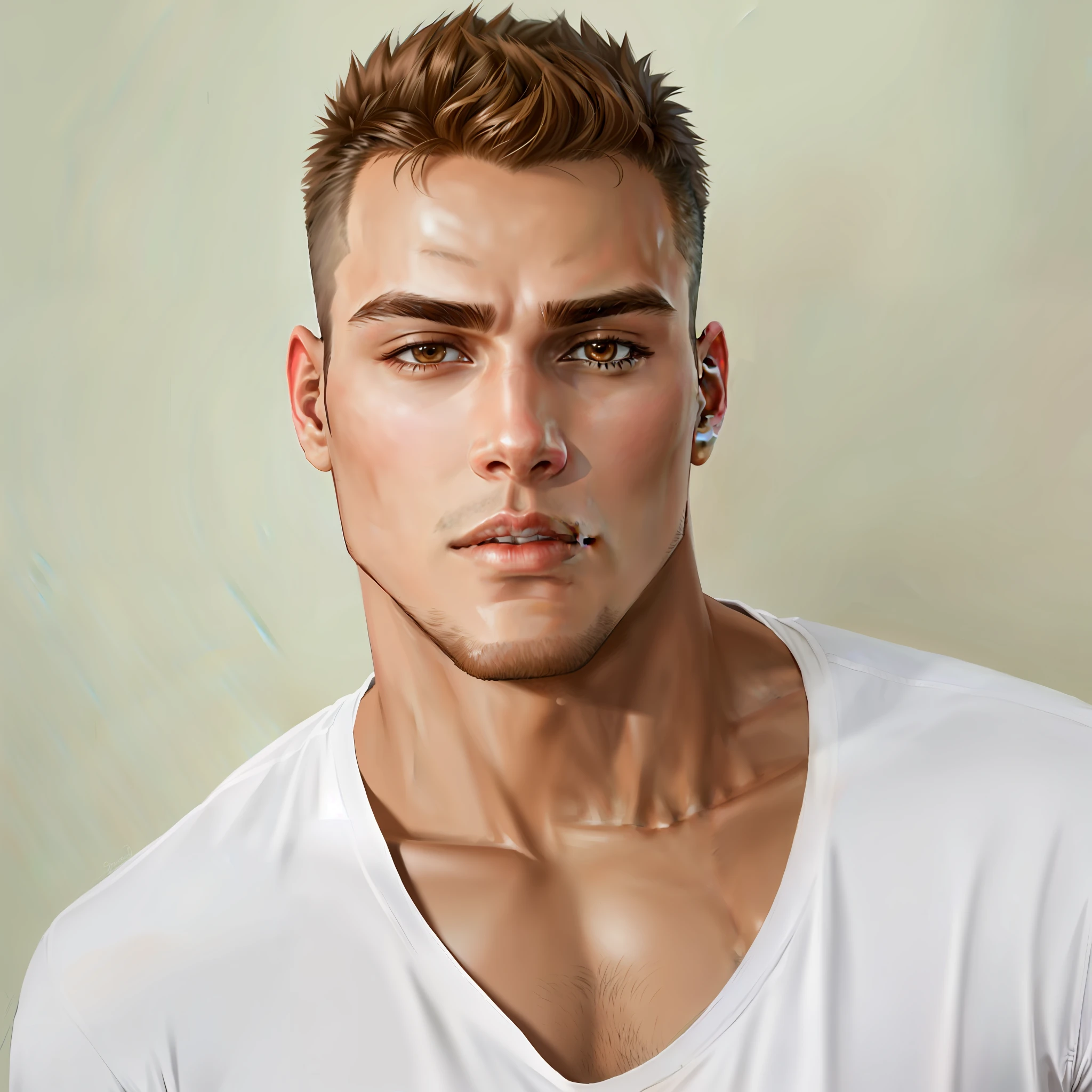 ( HD, Ultra Detailed), (1 male, single, 22-years-old, tall, very handsome, college, popular, seductive, sexy), bad boy, brown-eyed portrait, (fleshy lips, angled chin: 1.4) insane details, hyper detailed 12mb