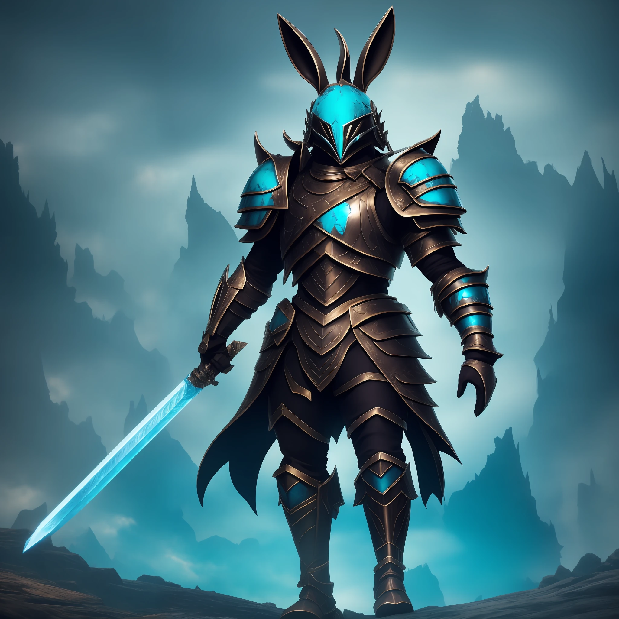Legendary ice sword detailed dry ice effect around
