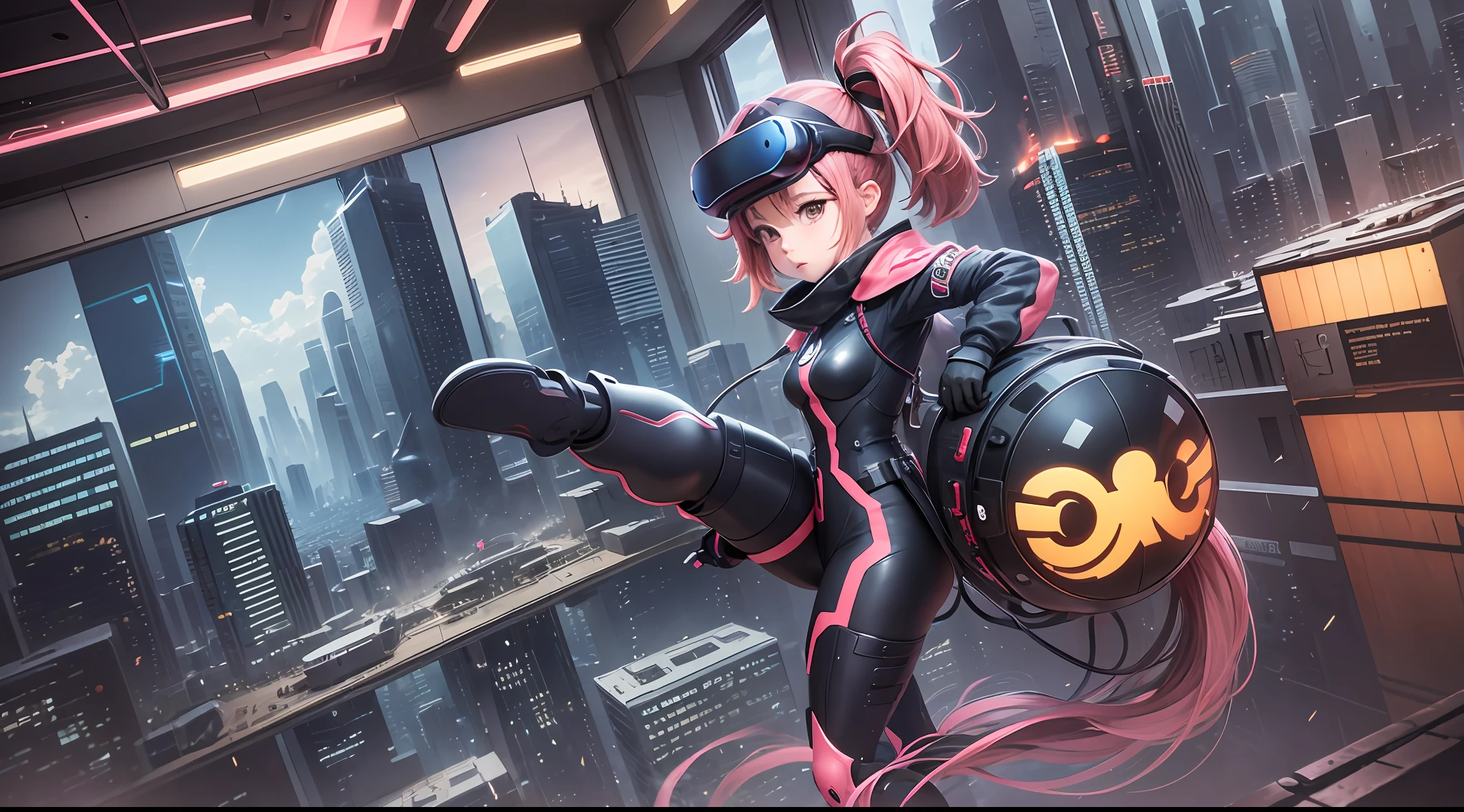 AR/VR world, goggles. Virtual reality. Metaverse, anime-style --auto --s2