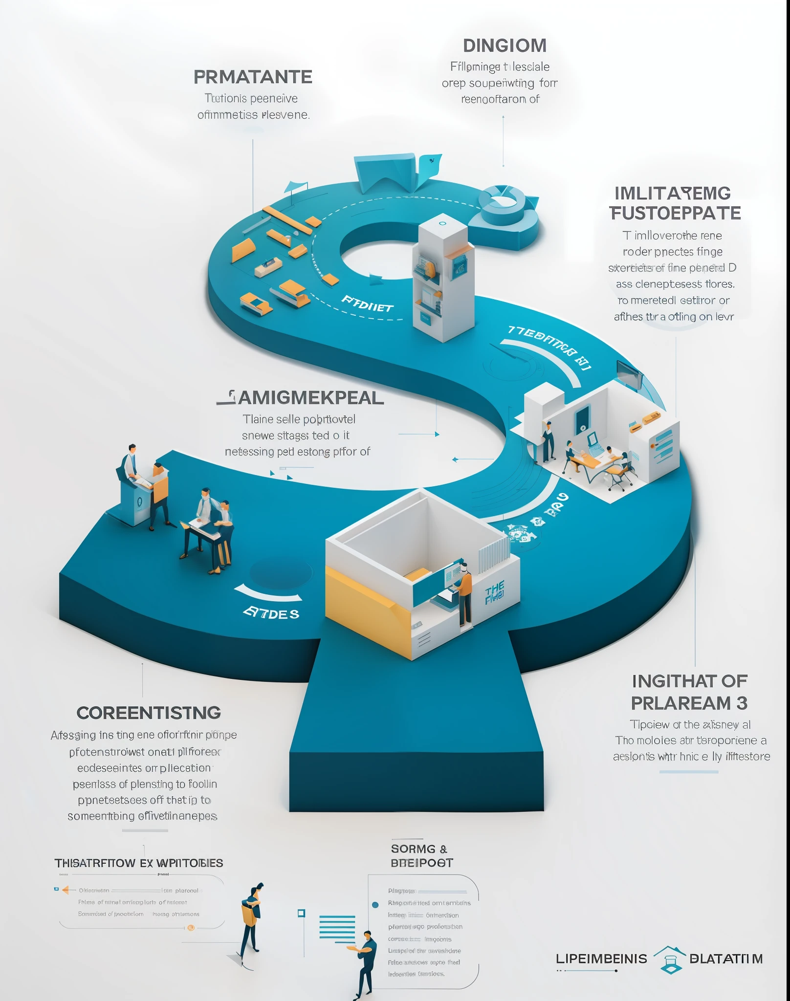 a diagram of a circular flow with people working on it, infography, infographics, infographic with illustrations, infographic, description, isometric illustration, isometric 3d, isometric 3 d, 3d isometric, 3 d isometric, isometric, an illustration, illustration, infographic style, illustratioin, isometric invironment, flat illustration